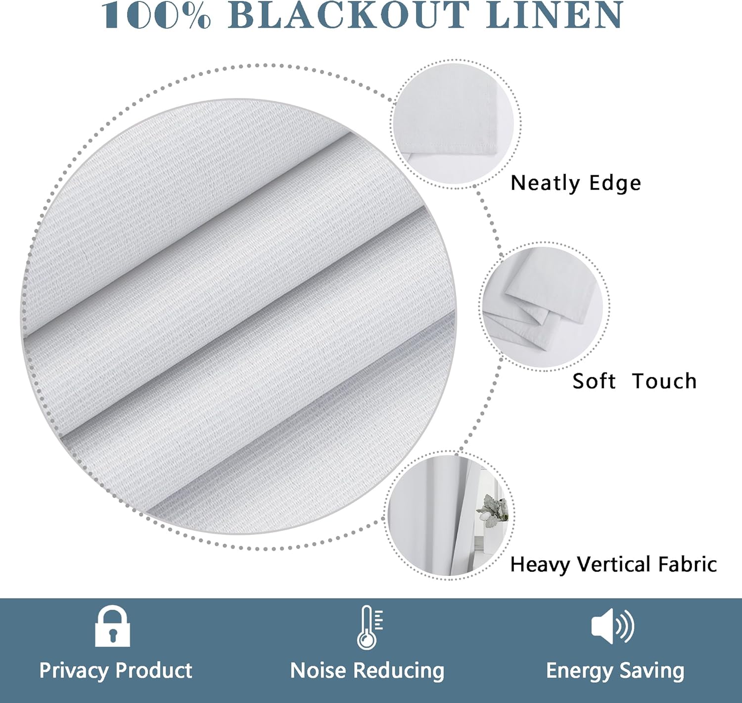 Chyhomenyc 2 Panels Blackout Curtain Liners with 13 Rings