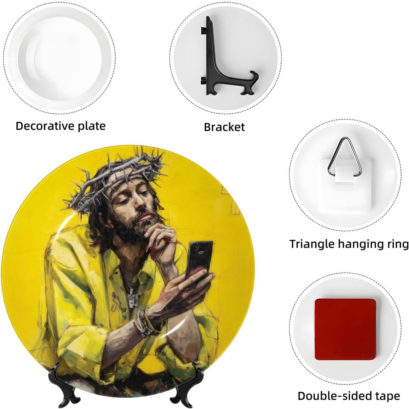 FireDeer Bone China Decorative Plates With Stand