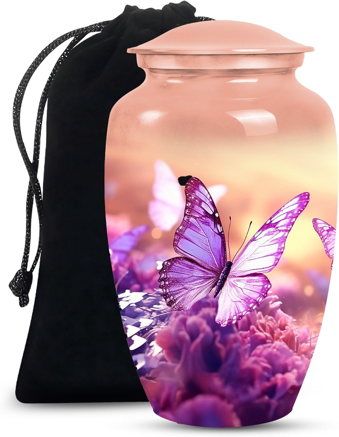 Butterfly Urn for Human Ashes - 10 Inch Cremation Urn with Velvet Bag