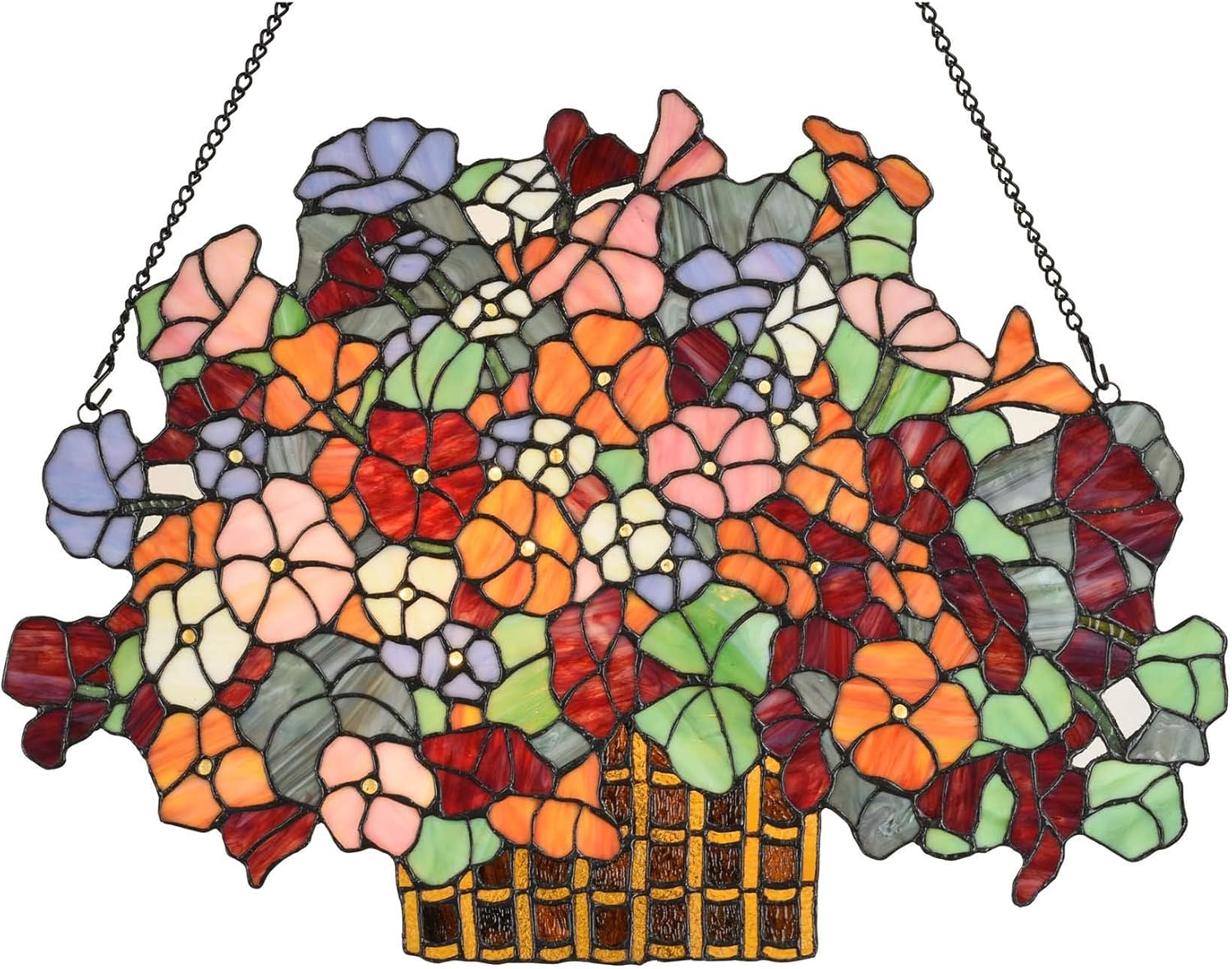 Bieye W10036 Forget-me-nots Stained Glass Panel