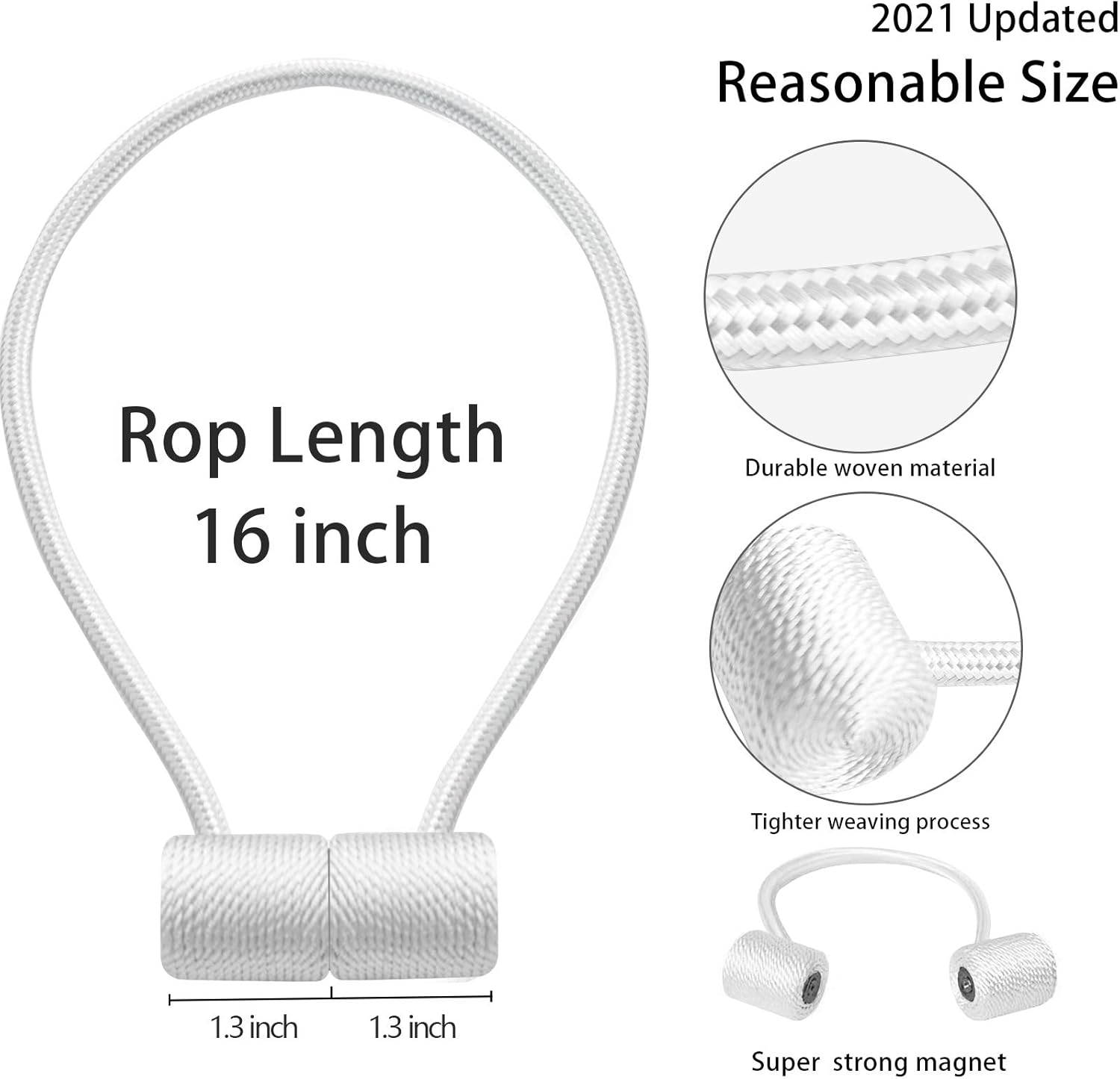 XDerlin Magnetic Curtain Holdbacks White Holdback Clips