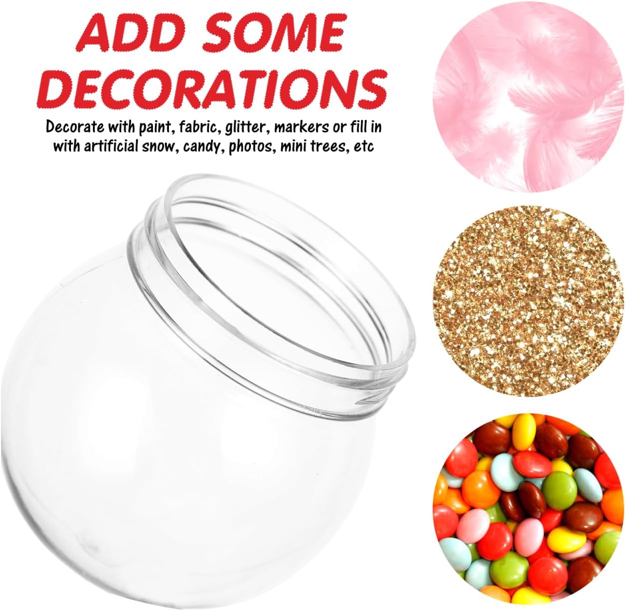 BESTOYARD 20-Pack 3-Inch Snow Globe DIY Kit