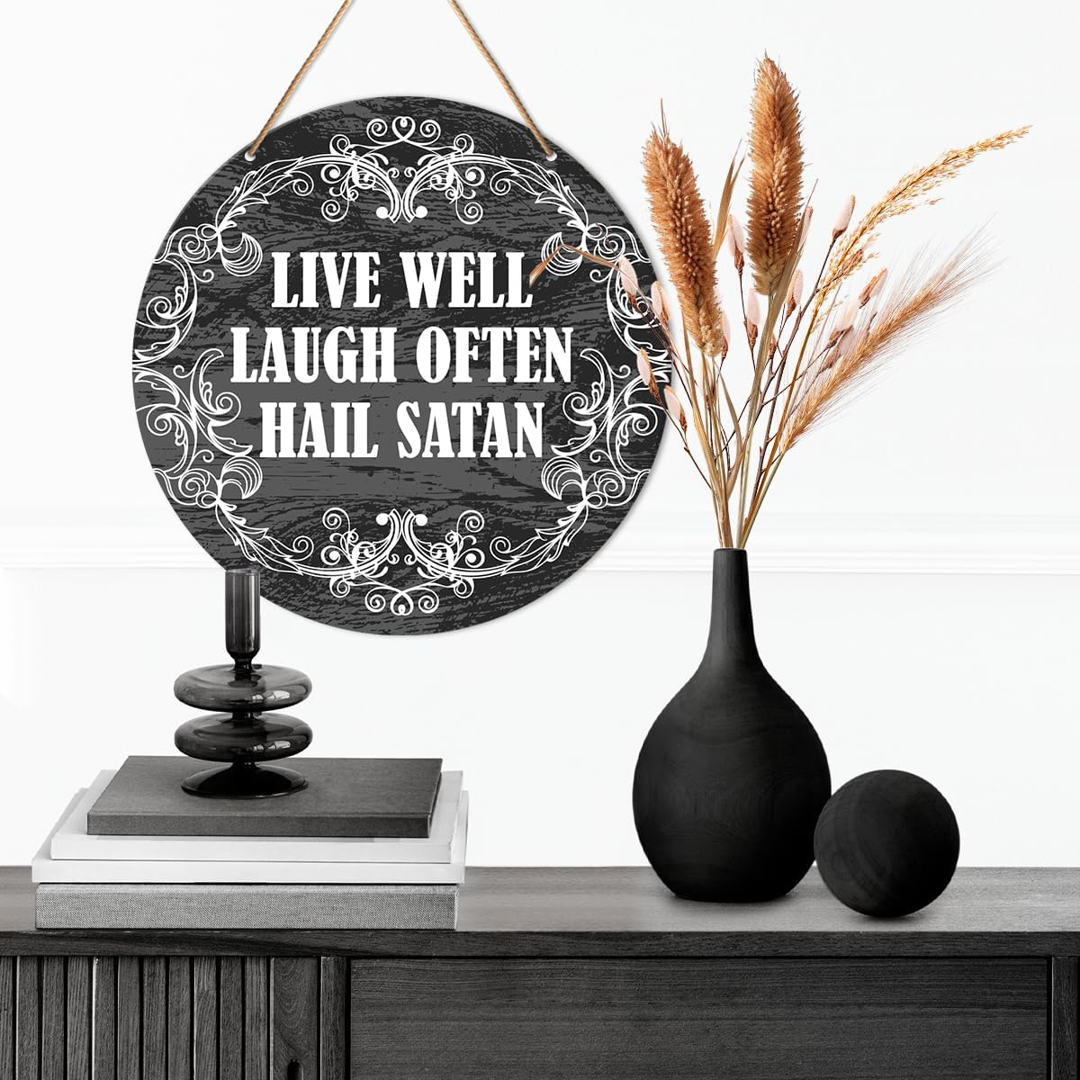 Gothic Wall Decor Satanic Hanging Sign for Gothic House