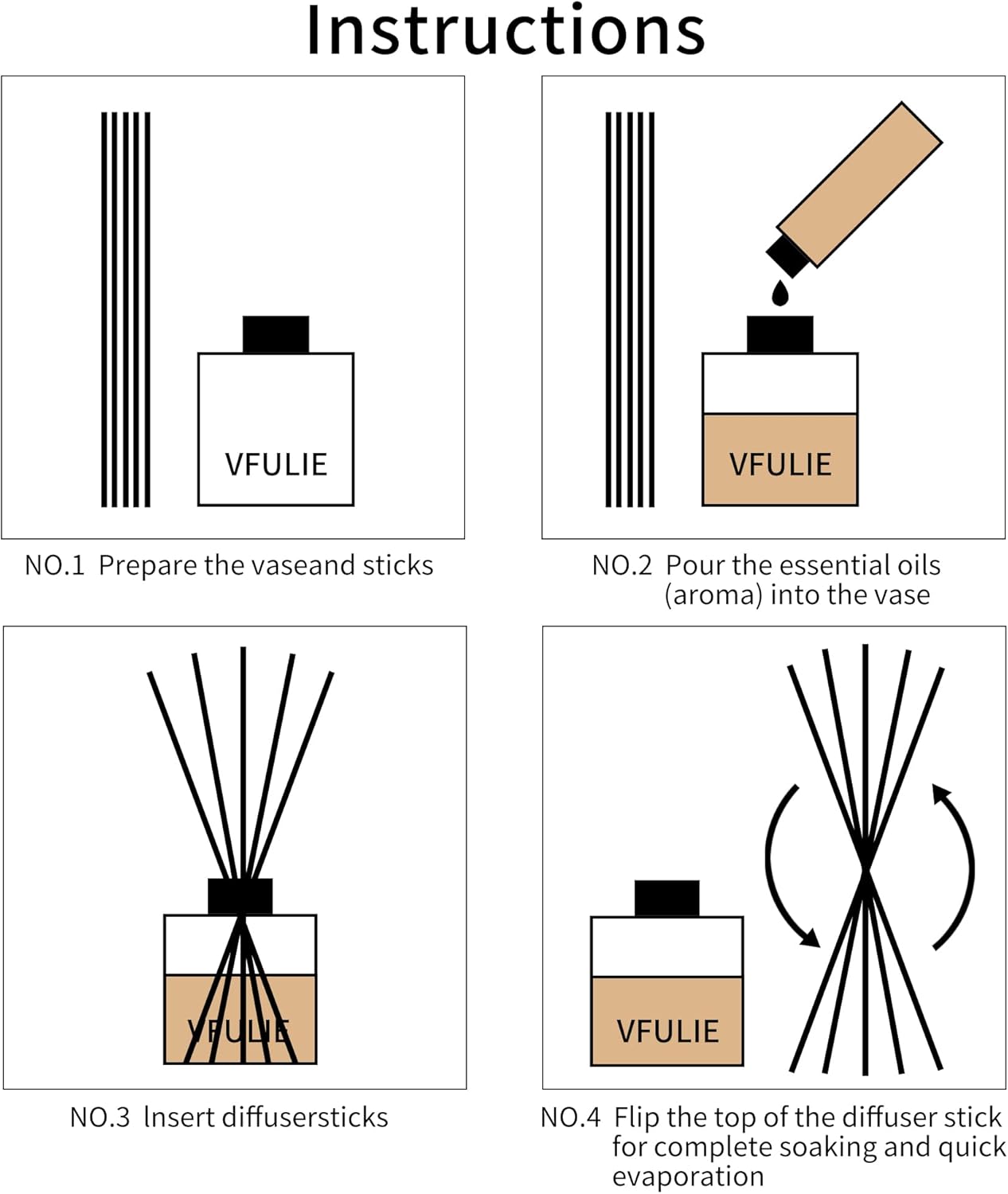 VFULIE 100PCS Reed Diffuser Sticks Natural Rattan