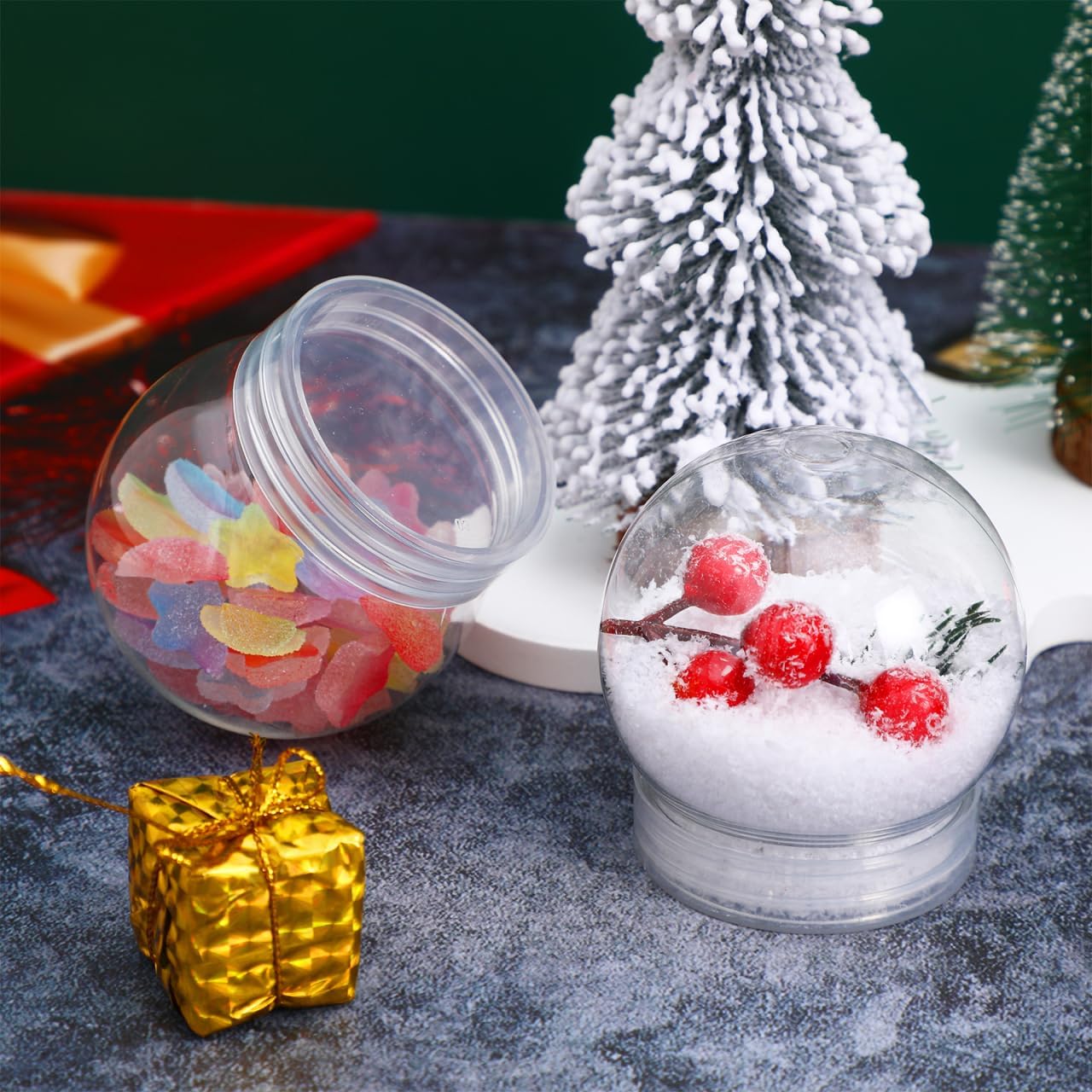 BESTOYARD 20-Pack 3-Inch Snow Globe DIY Kit