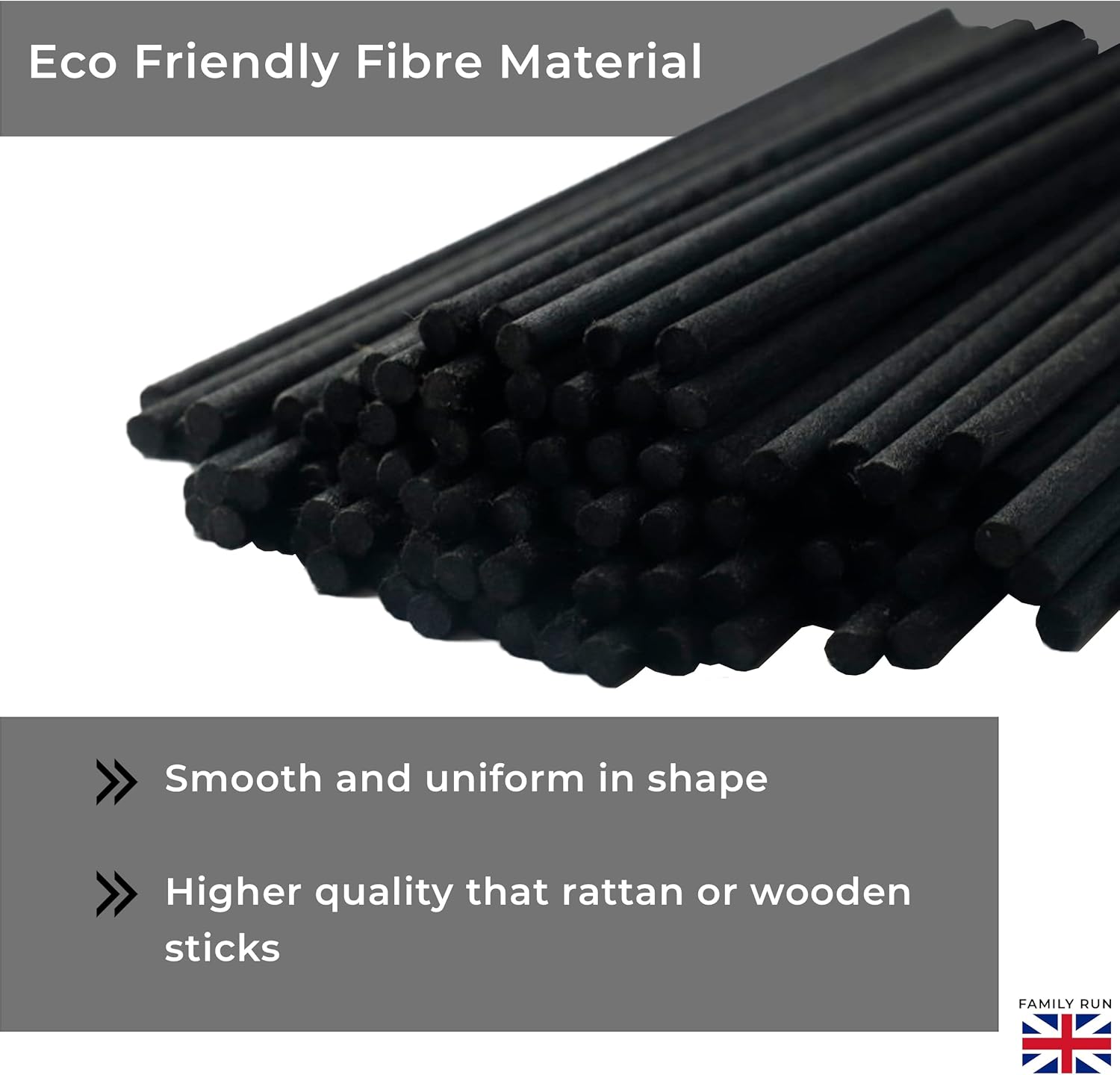 Ziffs Home 120pcs Black Fibre Reed Diffuser Sticks