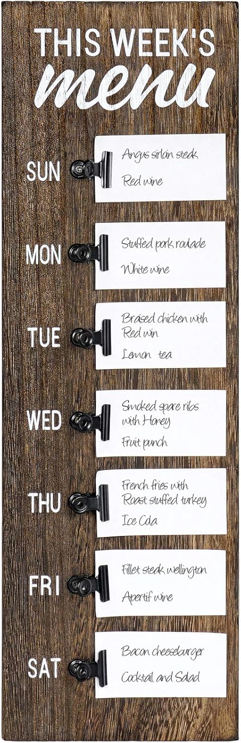 Dahey Weekly Meal Planner Chalkboard Menu Board