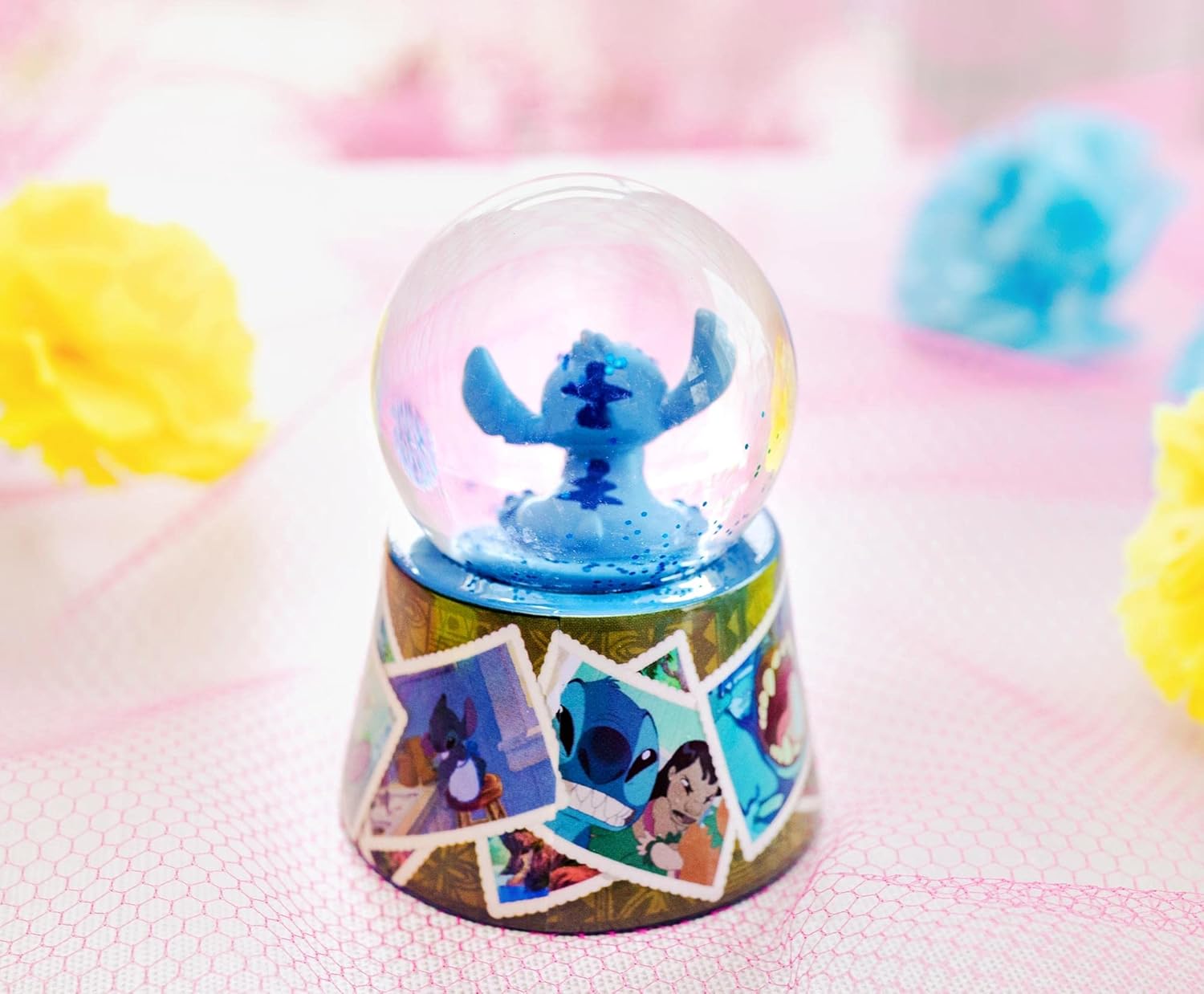 Disney Lilo Stitch Light-Up Snow Globe with Glitter 3 Inches