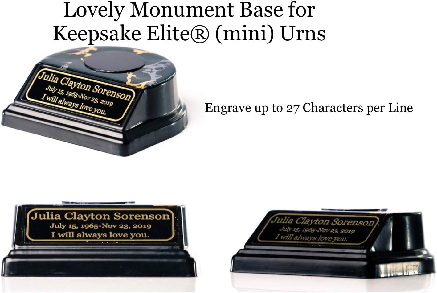 Keepsake Elite Urn Stand - Custom Engrave - Rounded Gold
