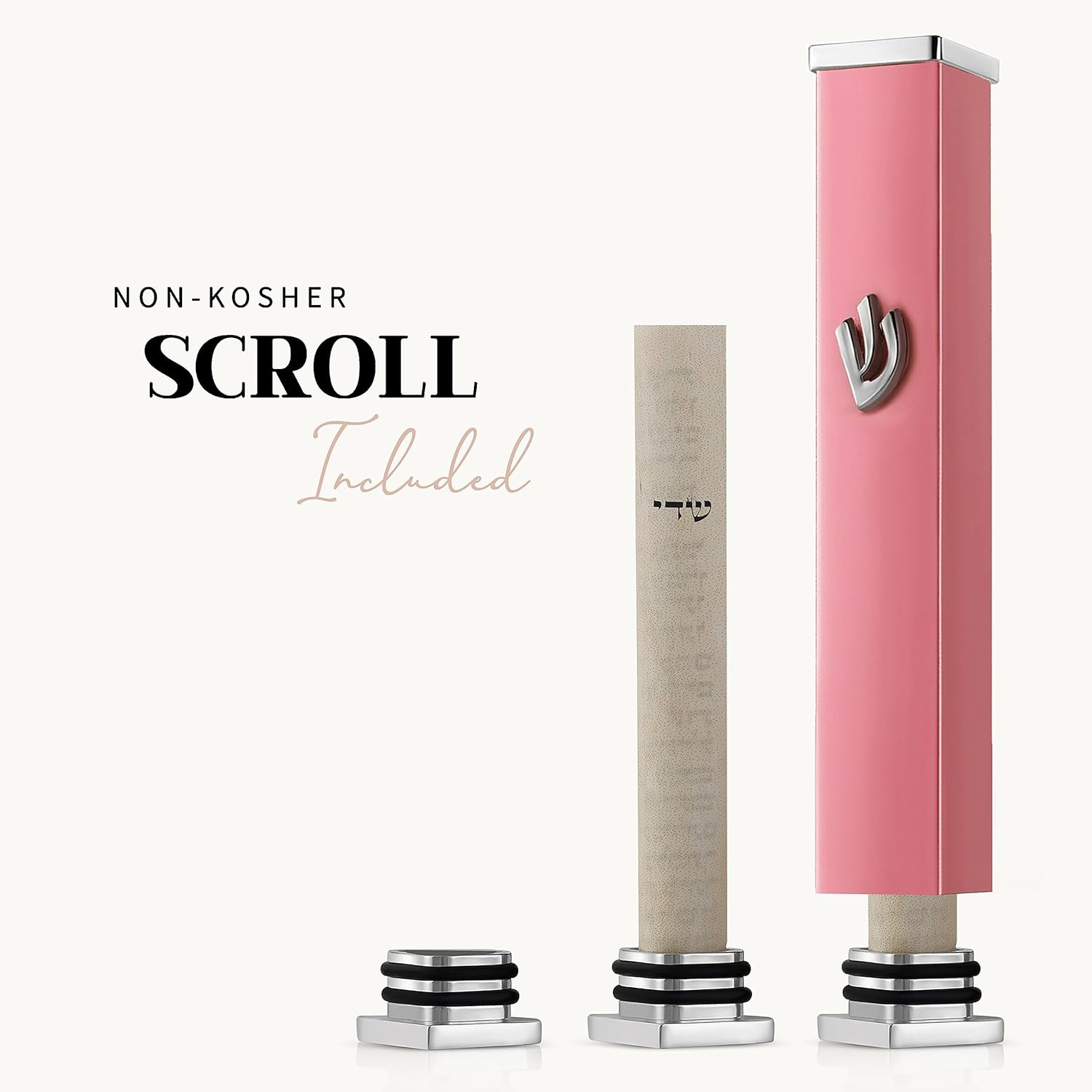 SURI Mezuzah Door Mount with Adhesive Scroll Case