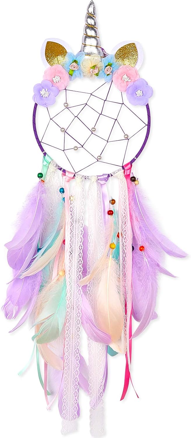 QtGirl Unicorn Dream Catcher Wall Decor for Kids