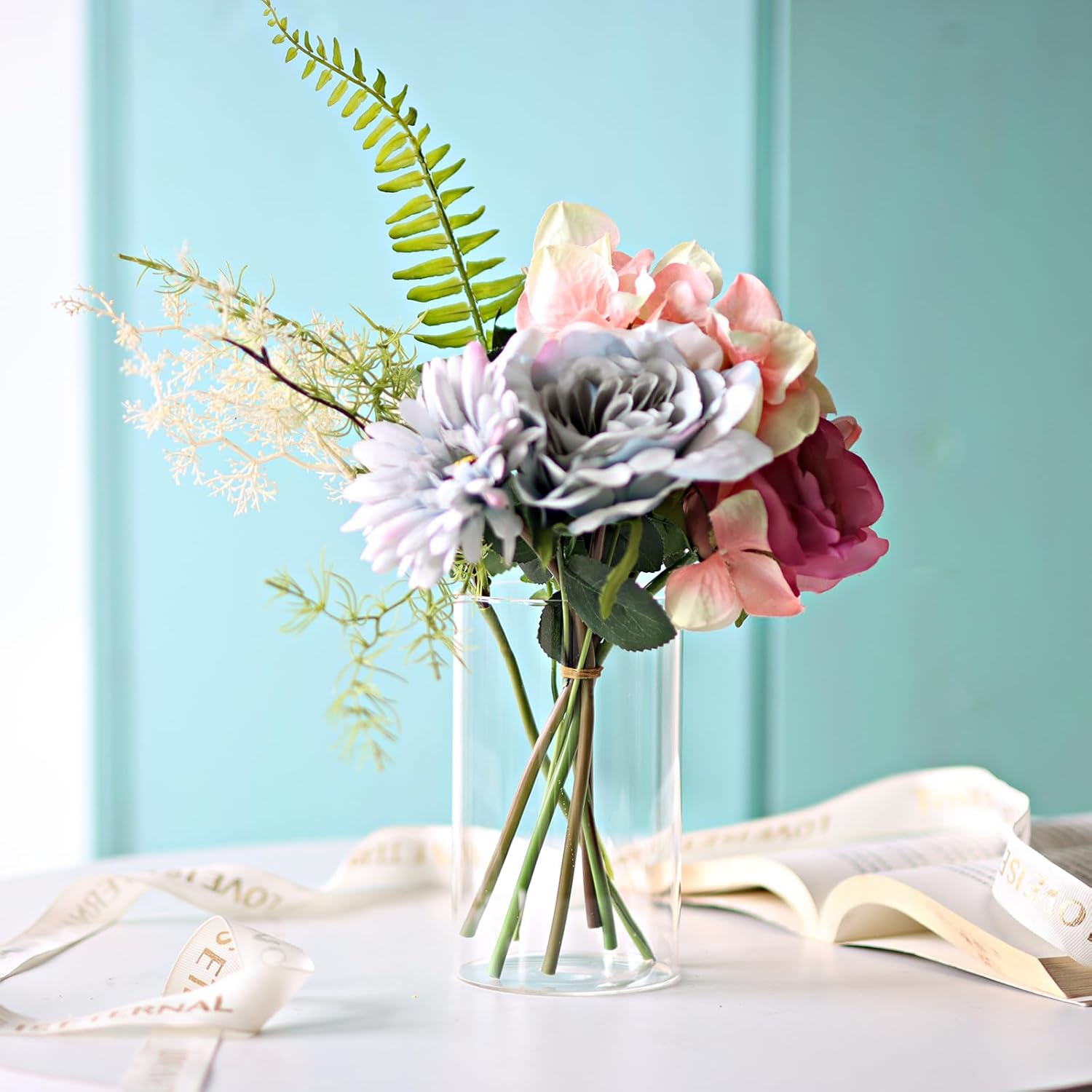 12Pcs Clear Glass Cylinder Vases for Centerpieces and Decor