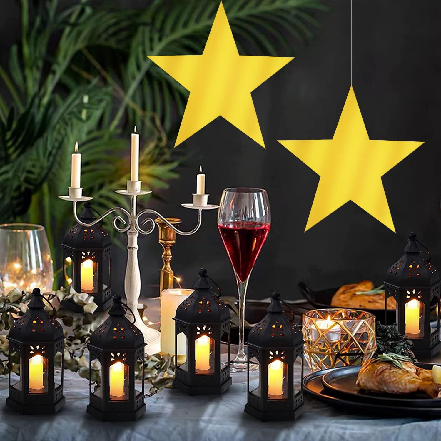 40 Pcs Gold Metallic Star Cutouts for Party Decorations