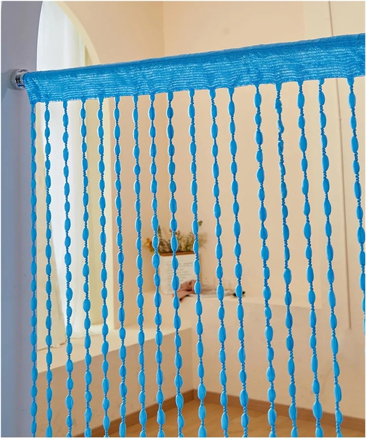 Doorway Curtain Bead Curtain 1x2M Blue Sheer