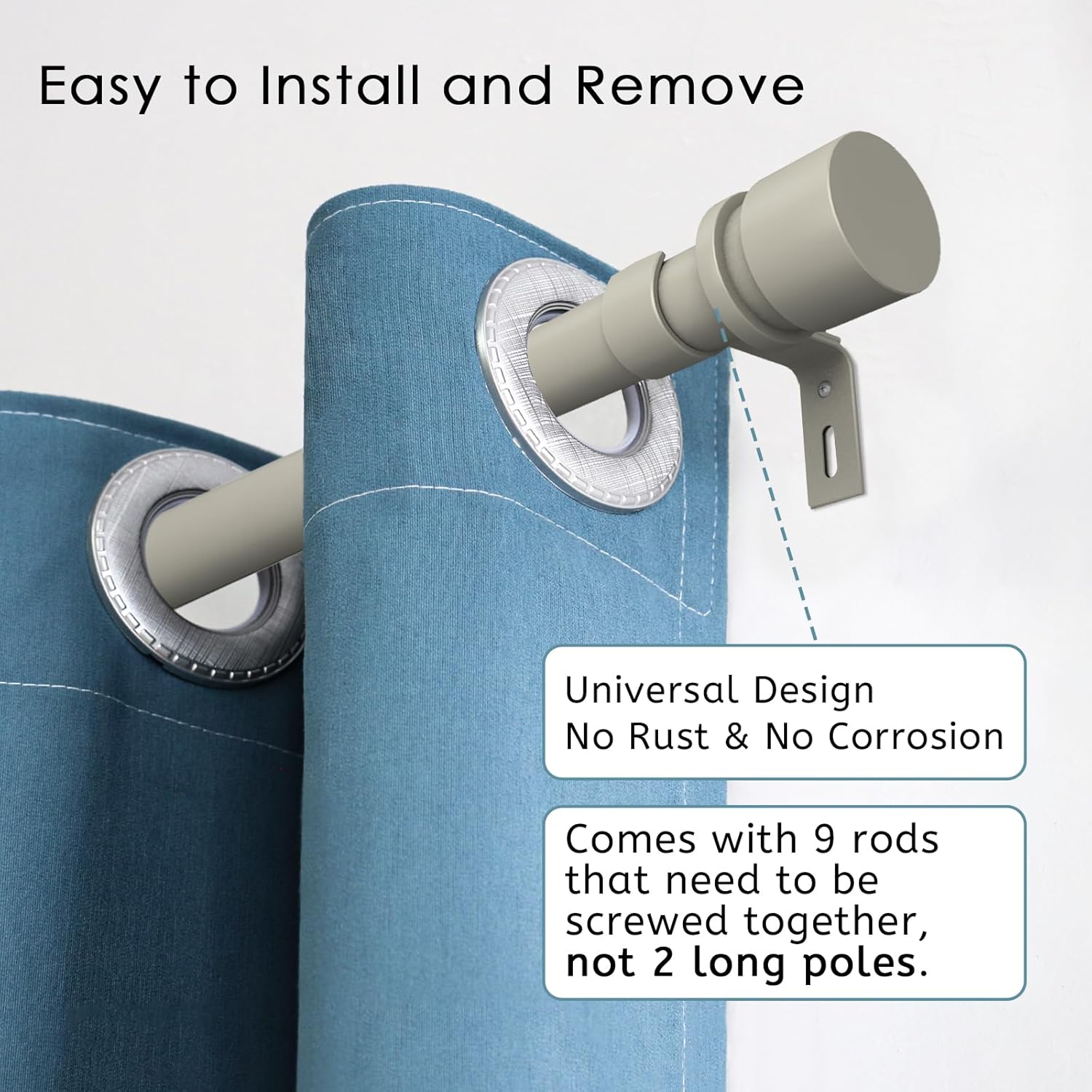 Byondeth Adjustable Curtain Rod 1 Inch Diameter