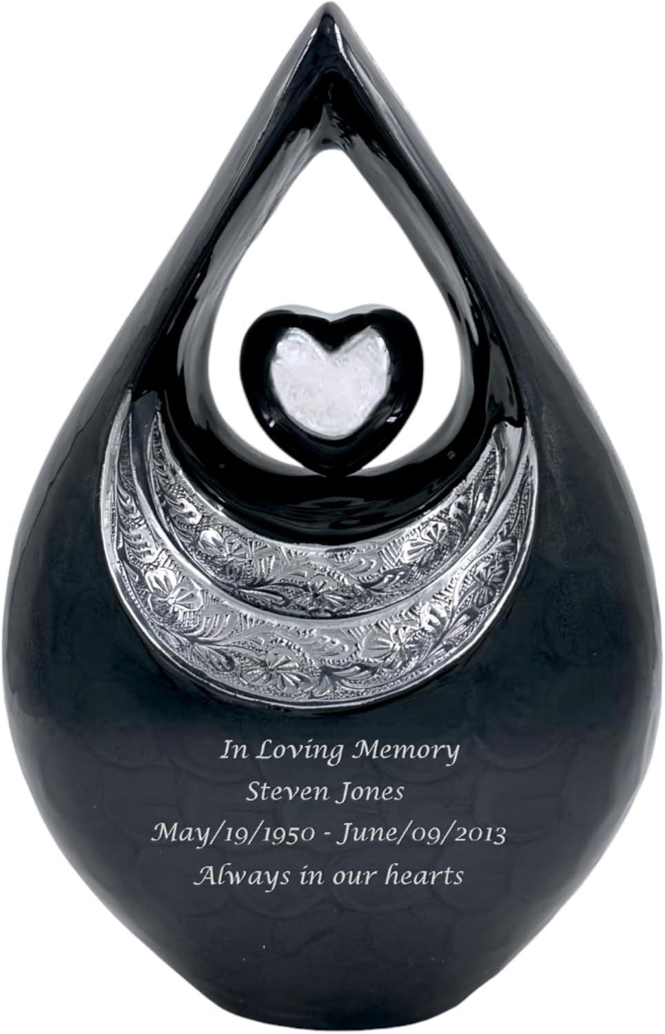 GRACEFUL URNS Teardrop Cremation Urn with Velvet Bag