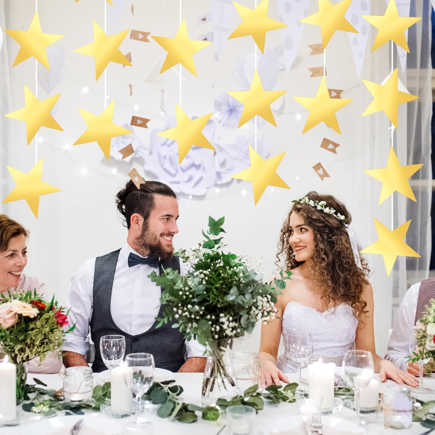 40PCS Gold Star Cutouts 11 Inch Double Printed Decorations