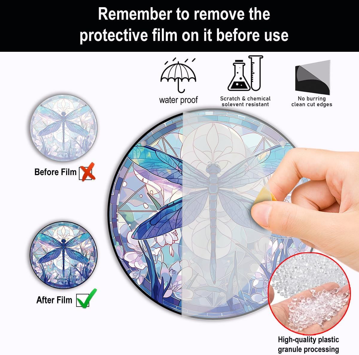 Dragonfly Stained Acrylic Window Decor Panels