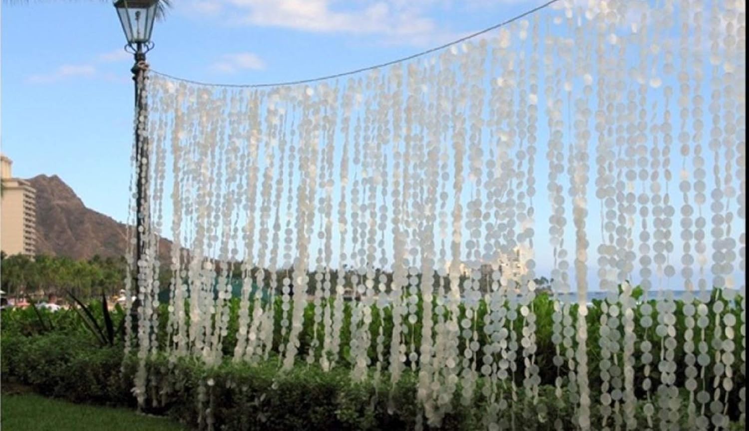 Natural Capiz Shell Round Door Curtain 10 Strands
