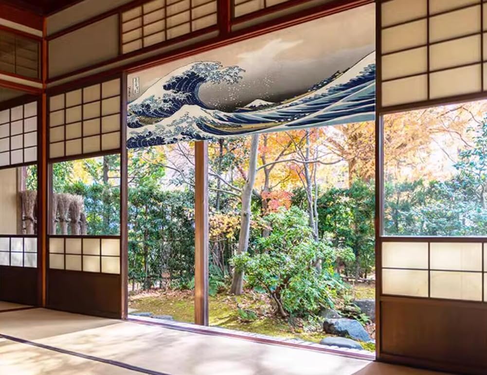 Japanese Sushi Bar Noren Curtain - 51x19 Inches Magnetic Style