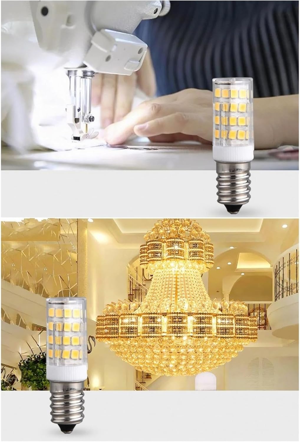 SHOORR 4Pcs E14 Led Fridge Light Bulbs Warm White 4W