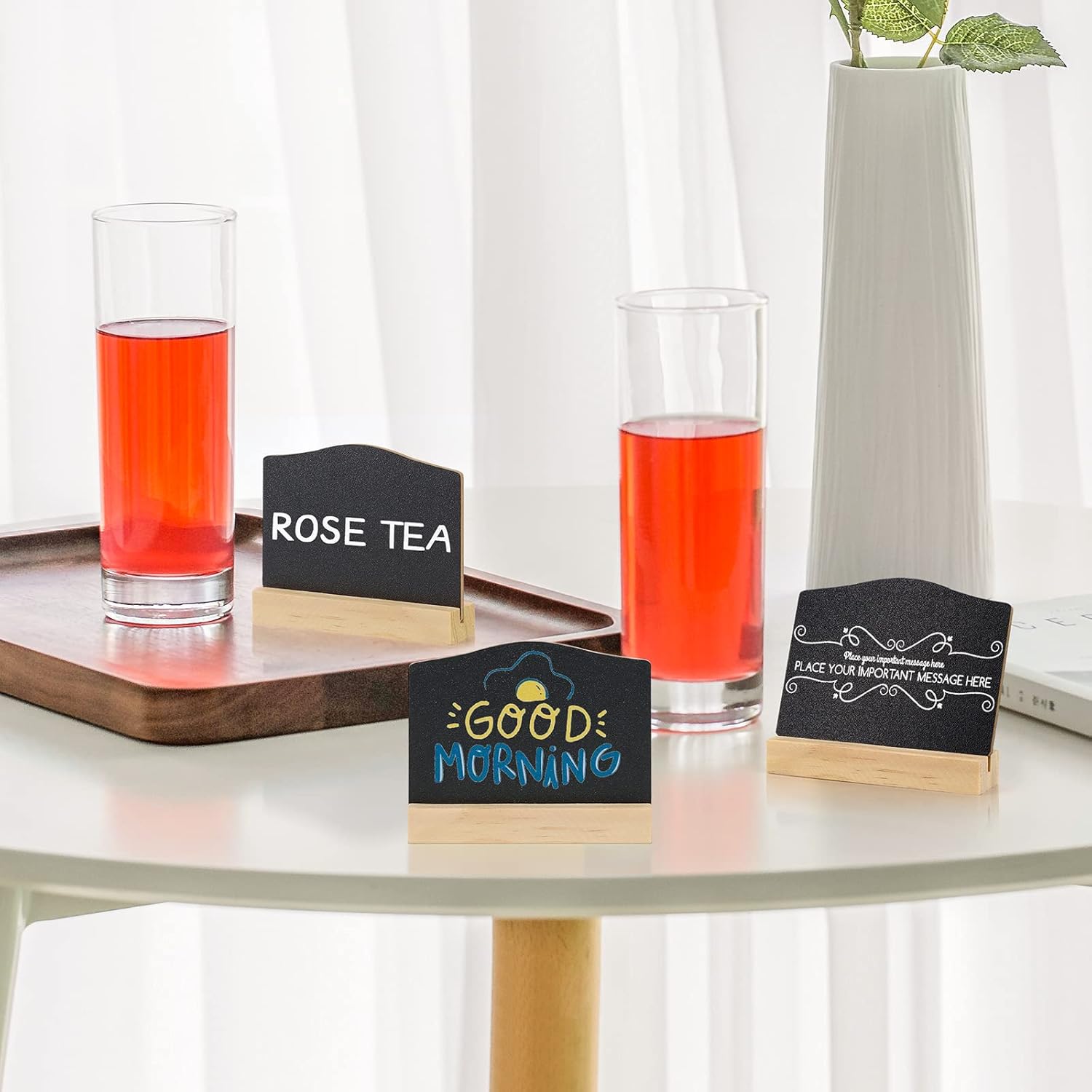 ALOTCHE Mini Chalkboard Signs Set with Stand 16 Pack