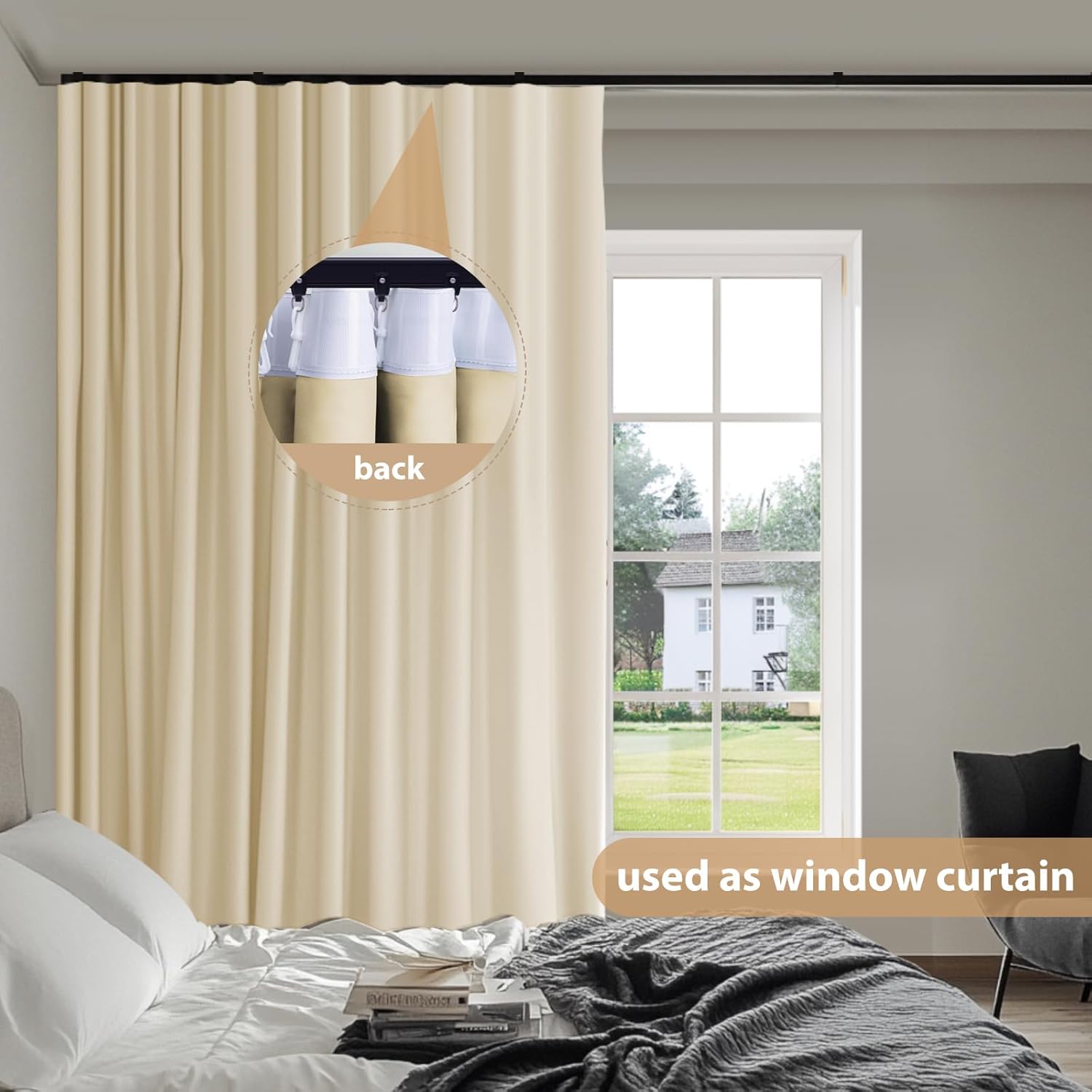 Doeiez Room Divider Blackout Curtain Set