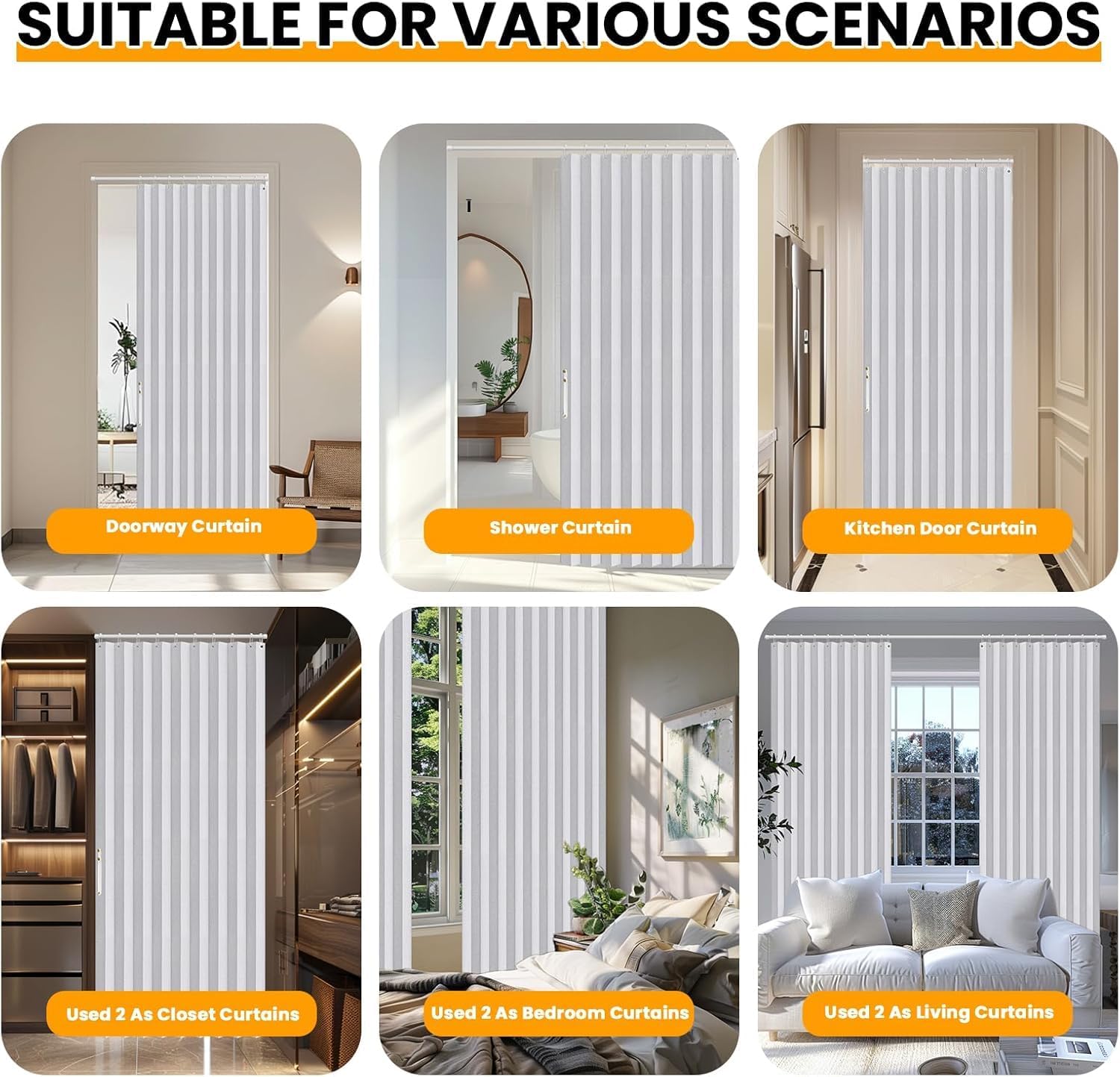 AJAZZ Blackout Accordion Door Curtain 42 x 78
