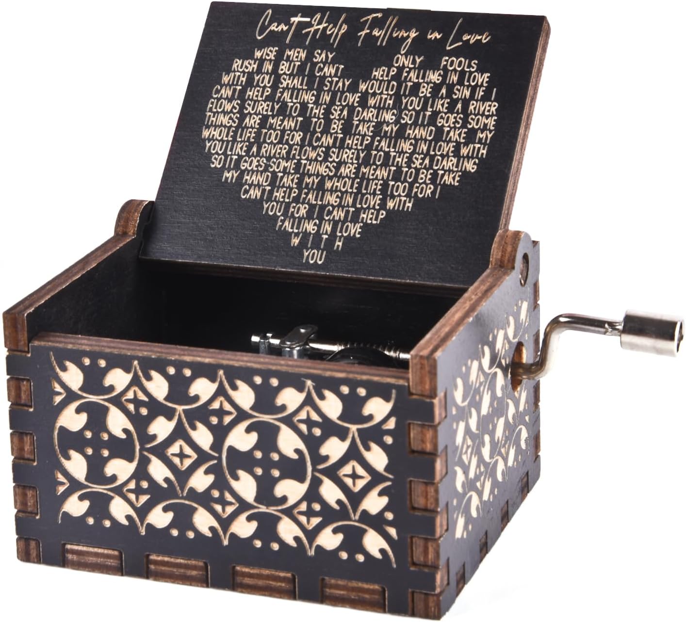 Cant Help Falling in Love Wooden Music Box - Black