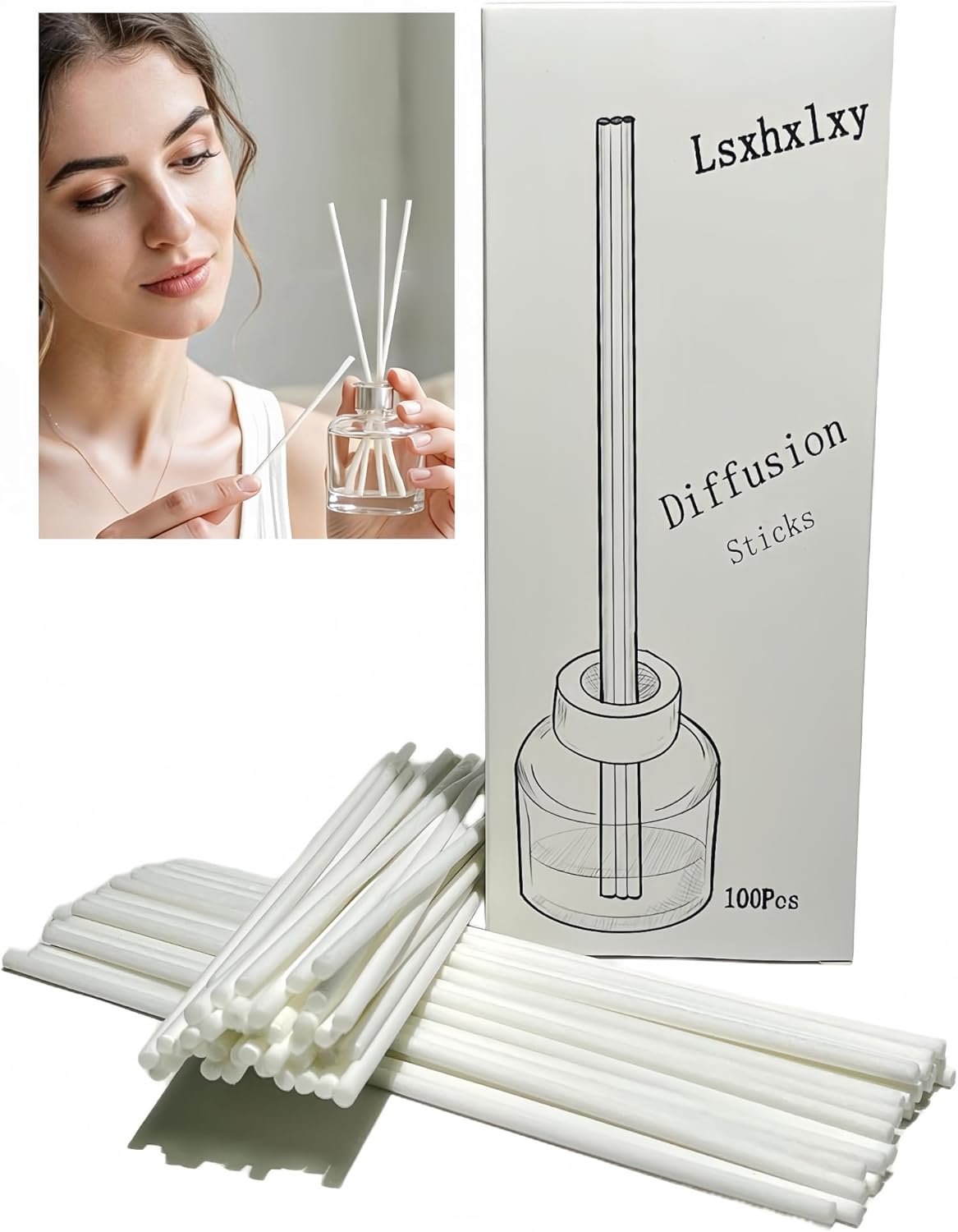 100 PCS White Reed Diffuser Sticks 748 Inches Long