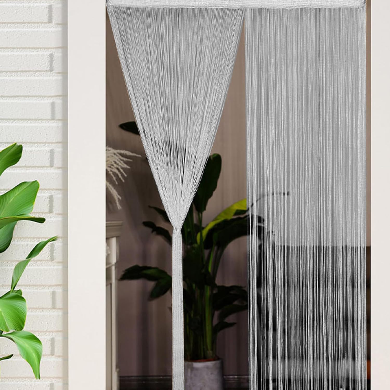 1 Panel String Curtain 79x39 Inch Beaded Fly Screen Tassel Door Divider