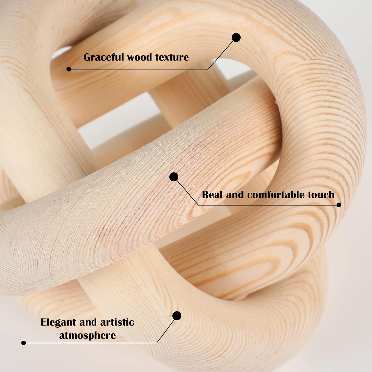 Yalikop 3 Link Wood Knot Decor Coffee Table Accent