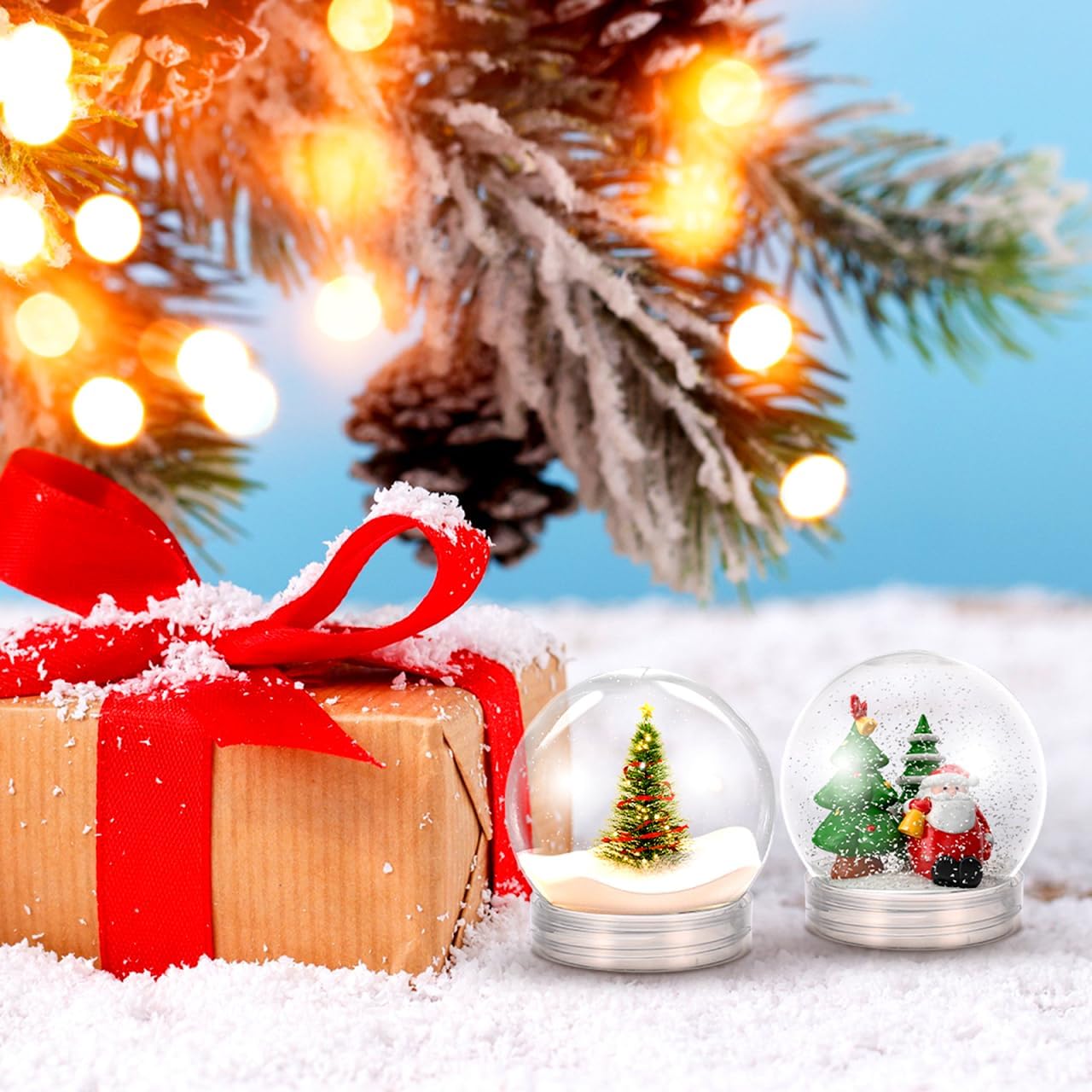 BESTOYARD 20-Pack 3-Inch Snow Globe DIY Kit