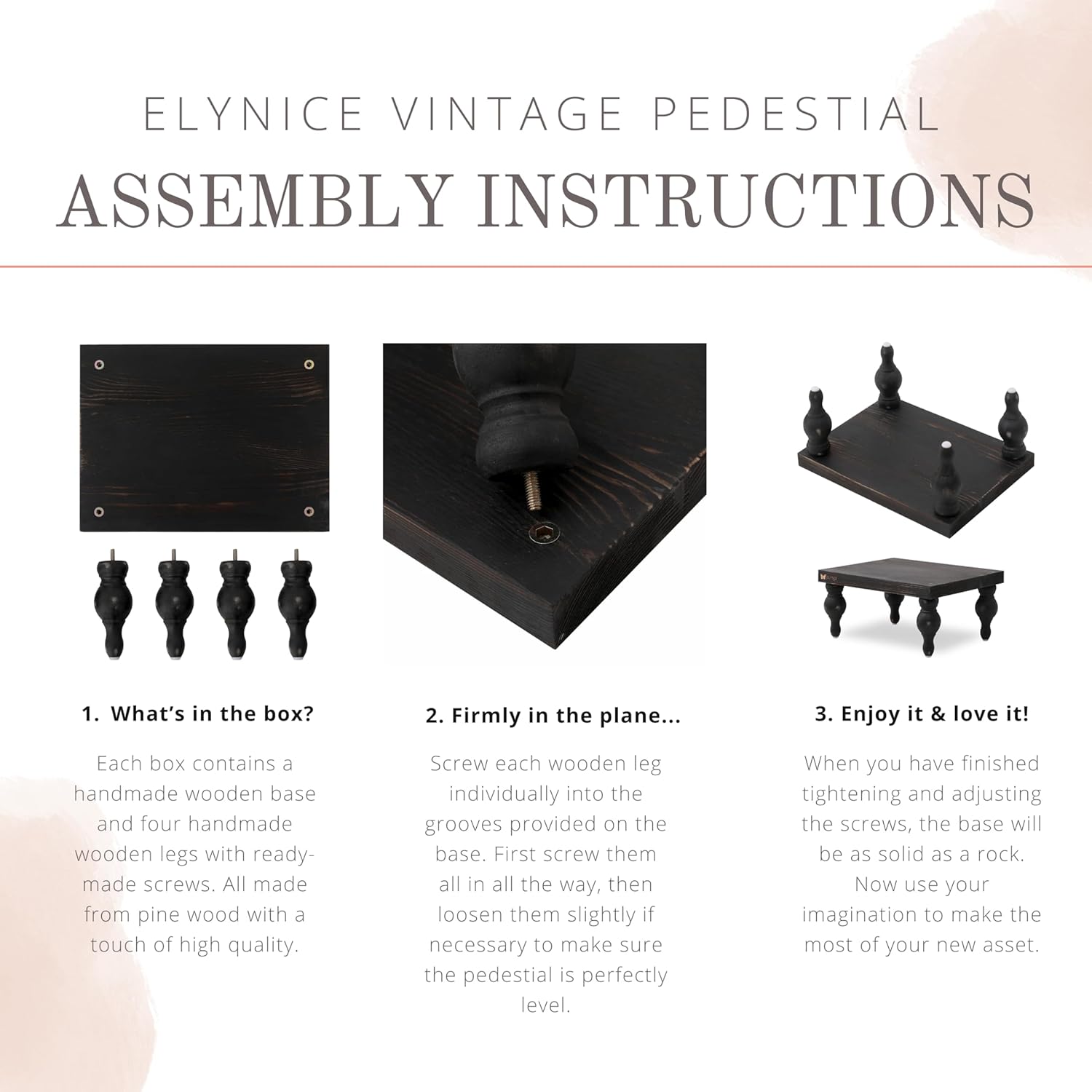 Classic Black Decorative Wood Risers for Farmhouse Display