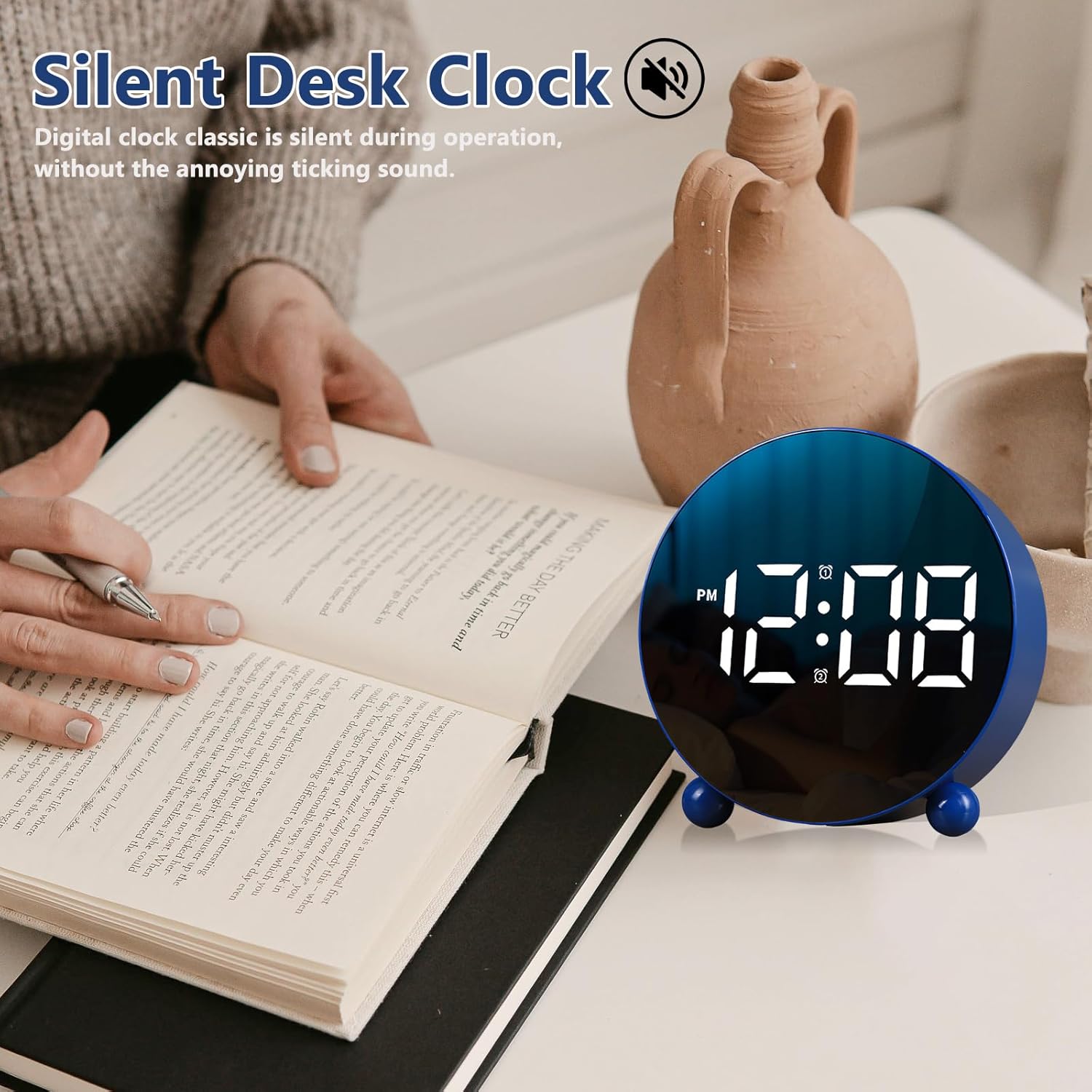 JUSTUP Digital Alarm Clock with Dual Bell and LED Display