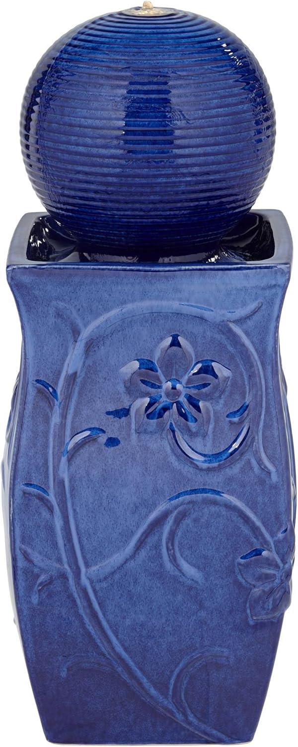 John Timberland Periwinkle Floor Fountain with LED Light