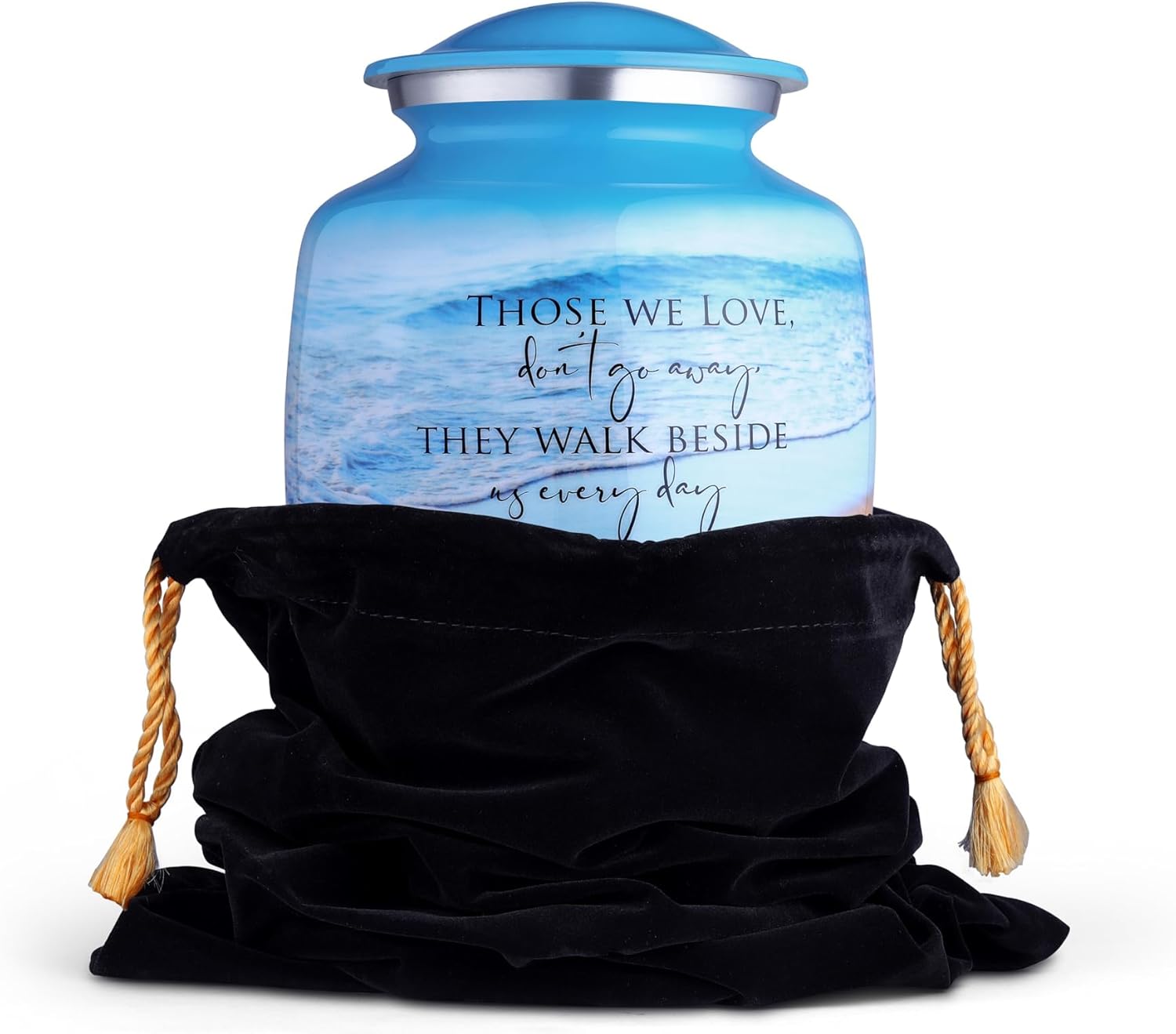 Cremation Urn for Human Ashes - Ocean Blue Large