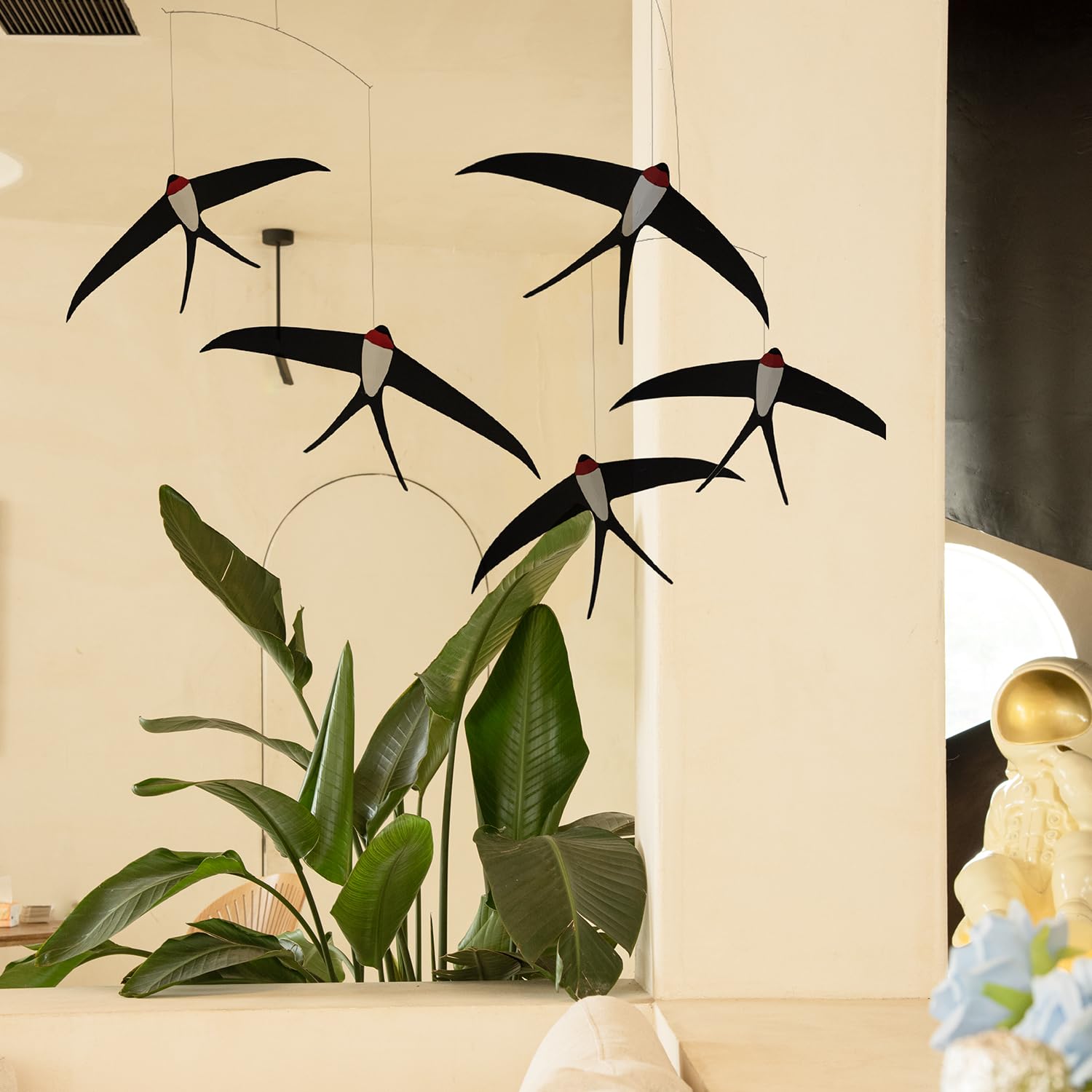 Flying Swallows Hanging Mobile Set of 5