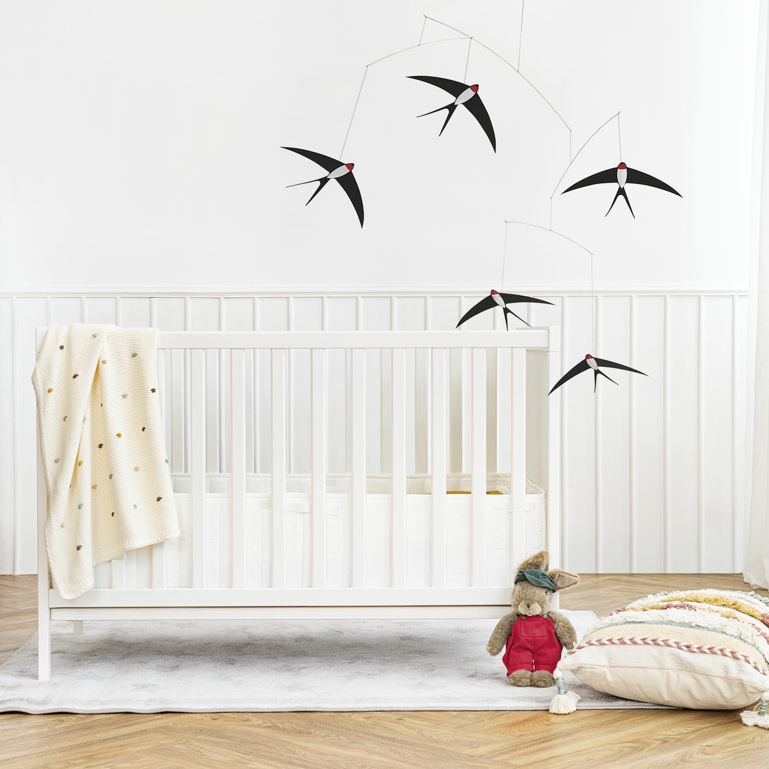 Flying Swallows Hanging Mobile Set of 5