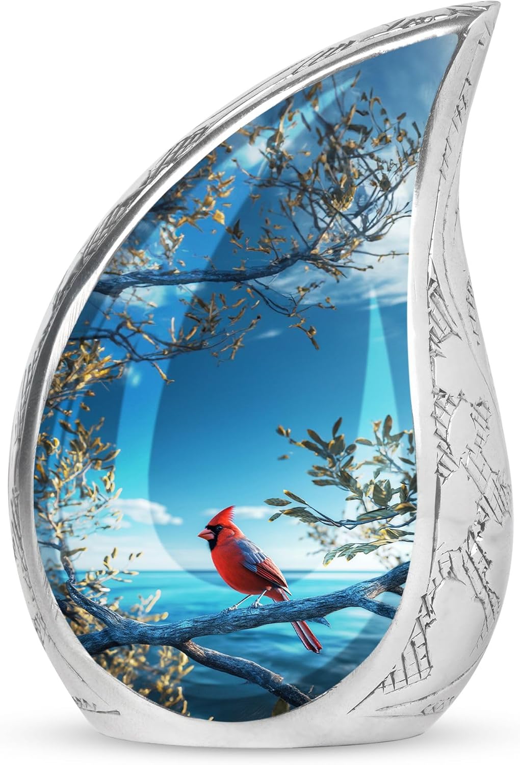 Red Cardinal Bird Urns for Human Ashes 10 Inch
