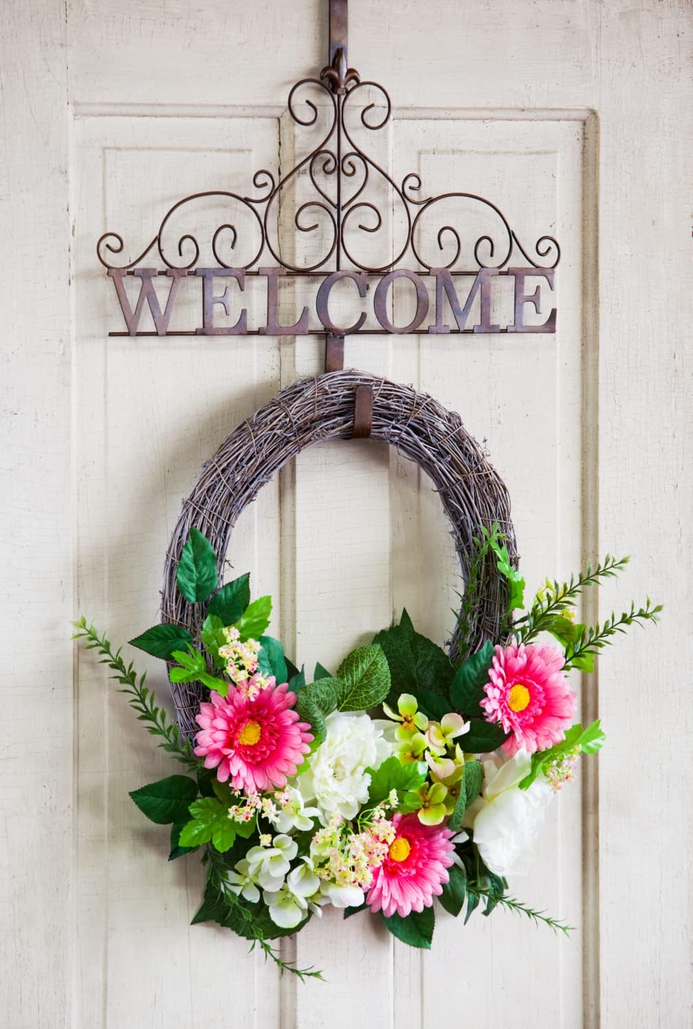 Evergreen Garden Rustic Bronze Welcome Wreath Holder 18x15 Inches