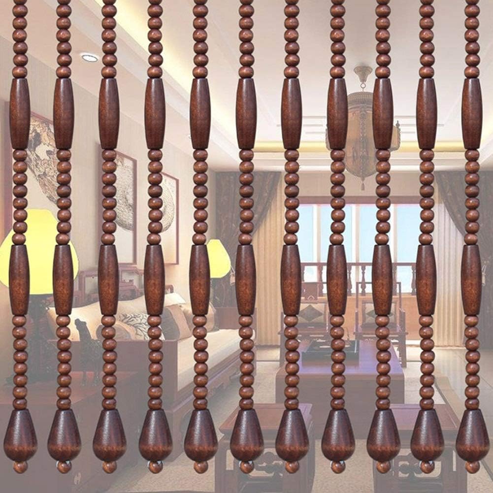 HAPPLiGNLY Beaded Door Curtains 55 Strands Brown Retro Decor