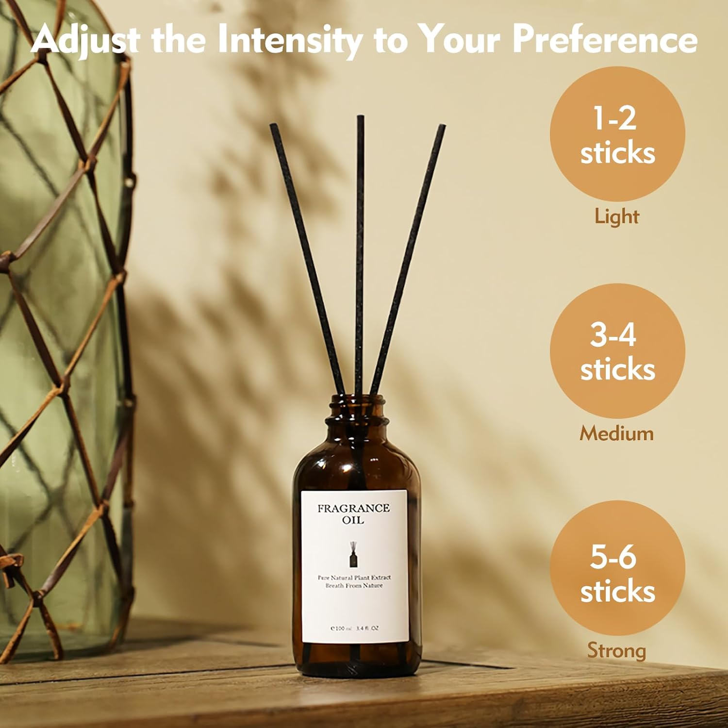 120 Pcs Black Reed Diffuser Sticks for Home Office Spa