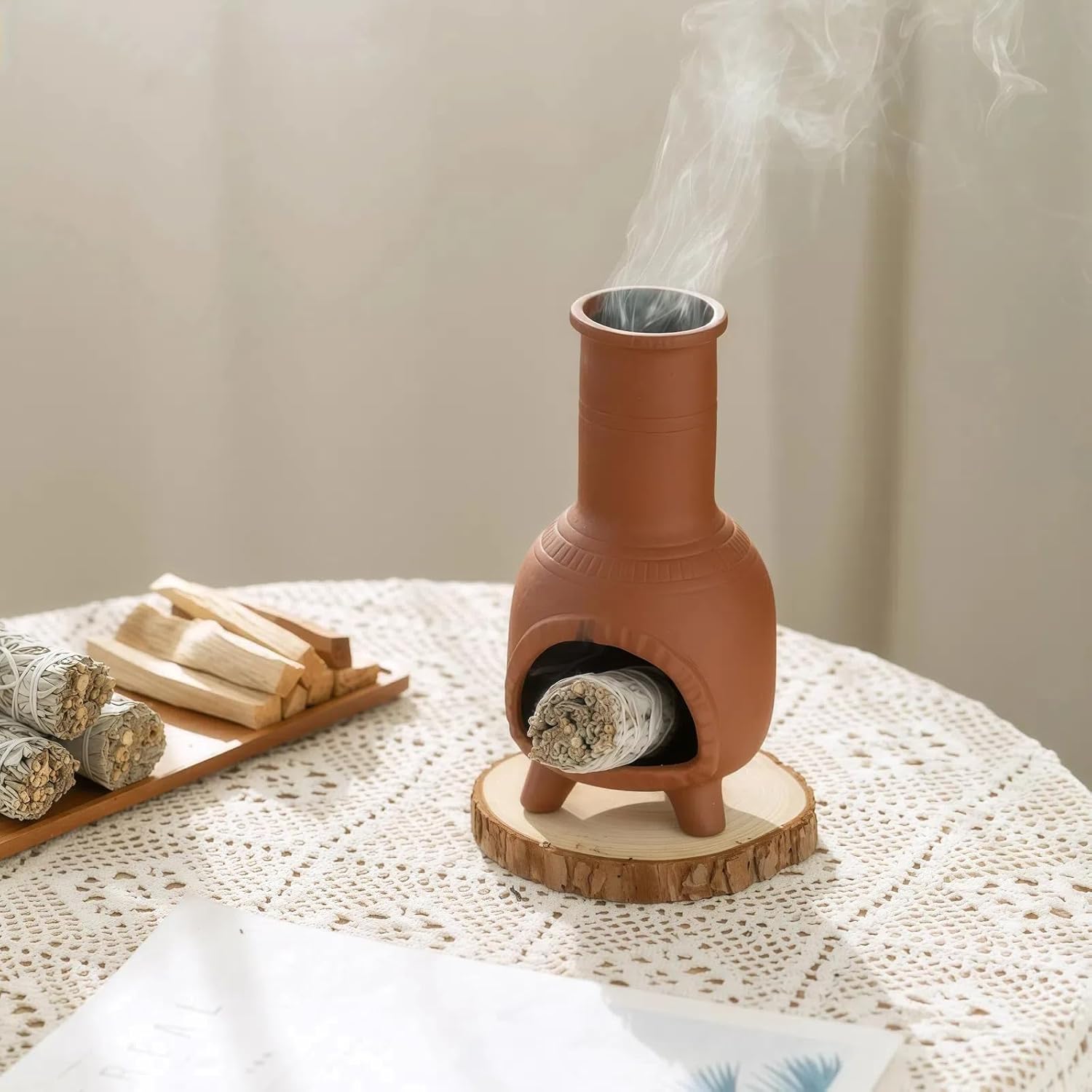 Zynzthos Handmade Terracotta Incense Holder Burner