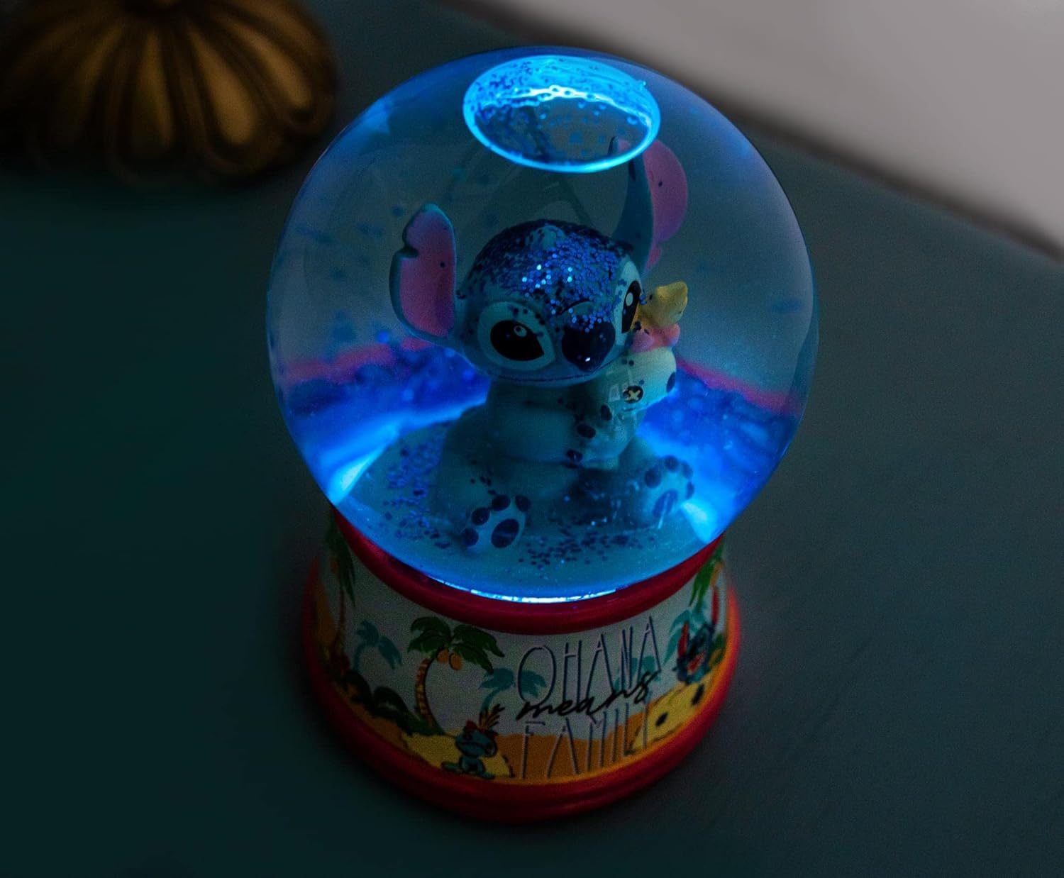 Disney Lilo Stitch Ohana Light-Up Snow Globe 6 Inches