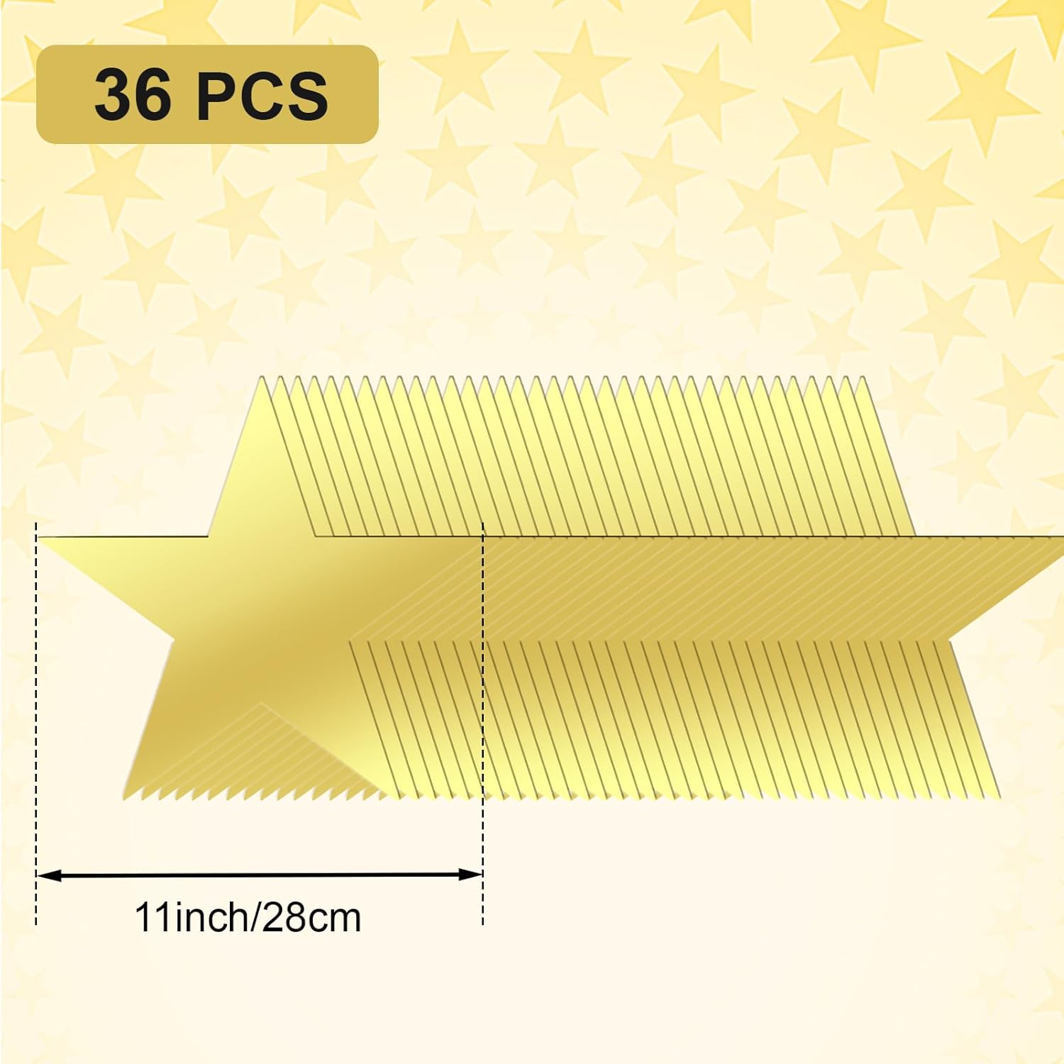 EnjoyView 11 Inch Gold Star Cutouts 36pcs for Decor