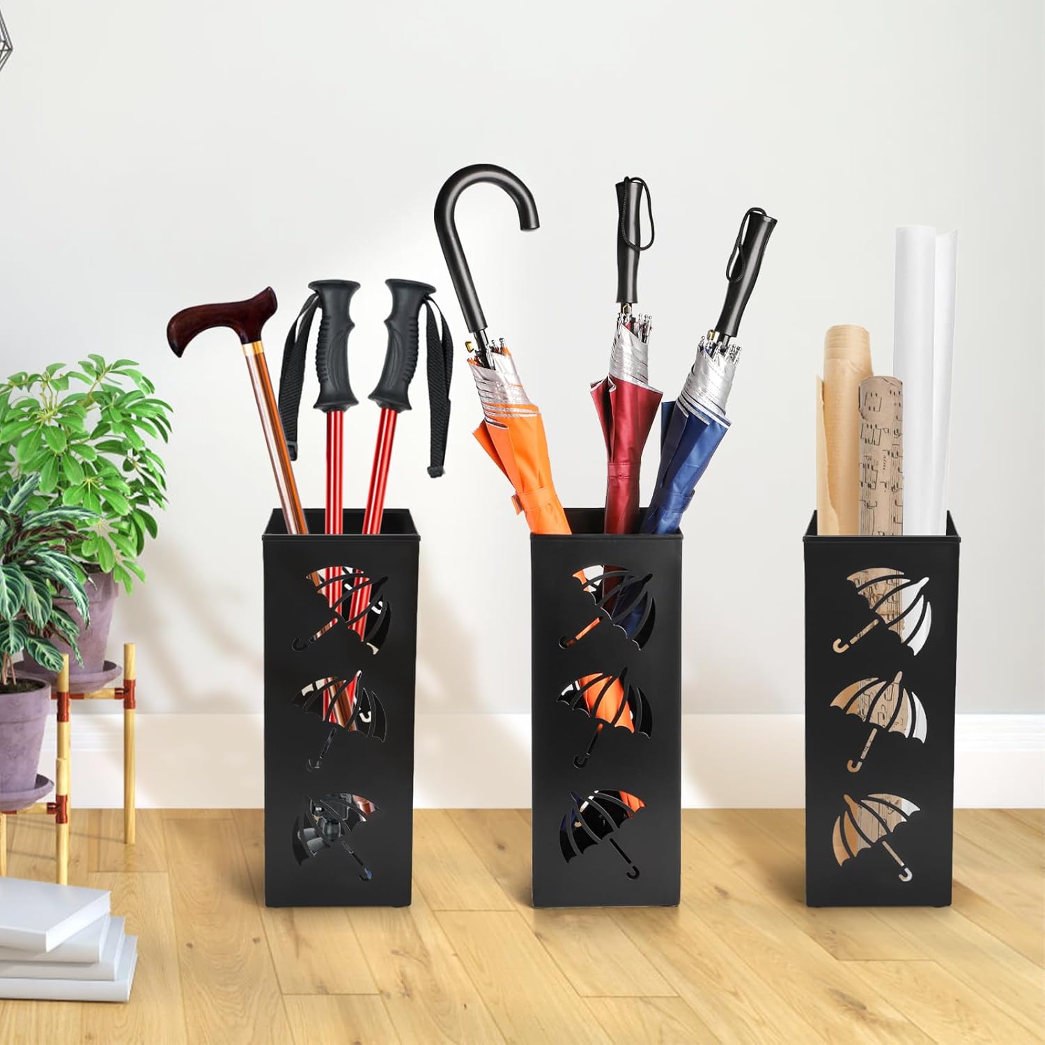 Okllen Metal Umbrella Holder 63 x 63 x 165 Black