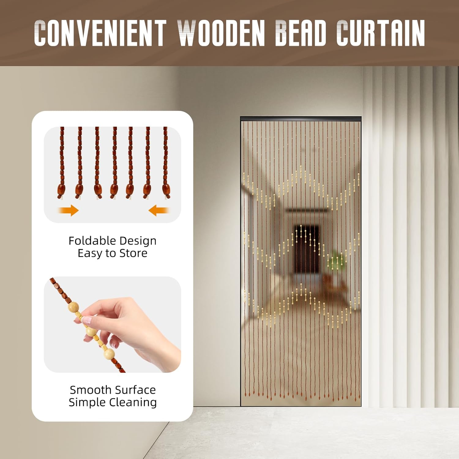 Bamboo Bead Curtain for Doorway