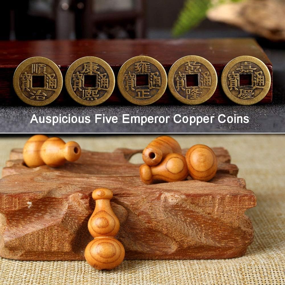Beaded Curtain Wooden Beads Door Divider with Copper Coins