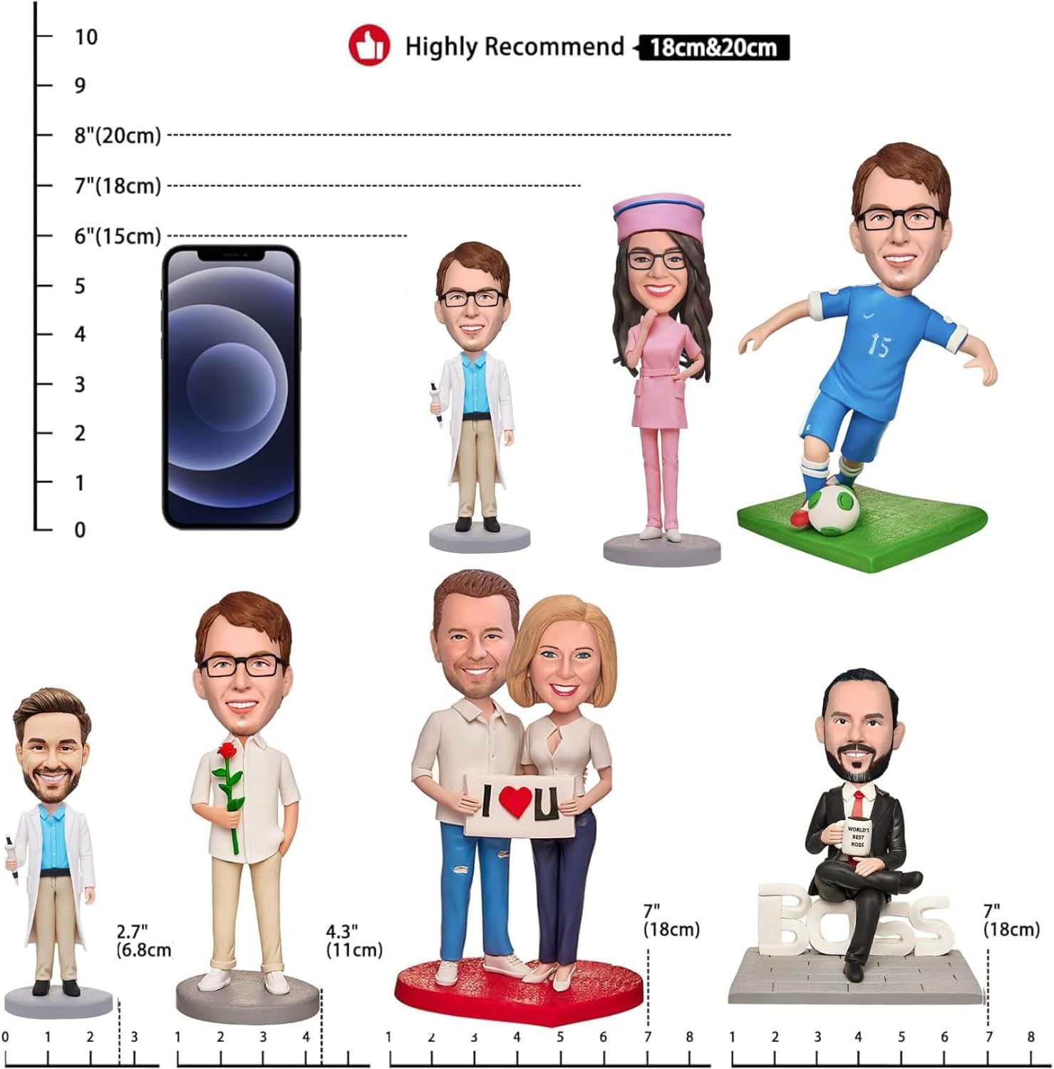 AWZY Custom Bobble Head Figurine for Couples